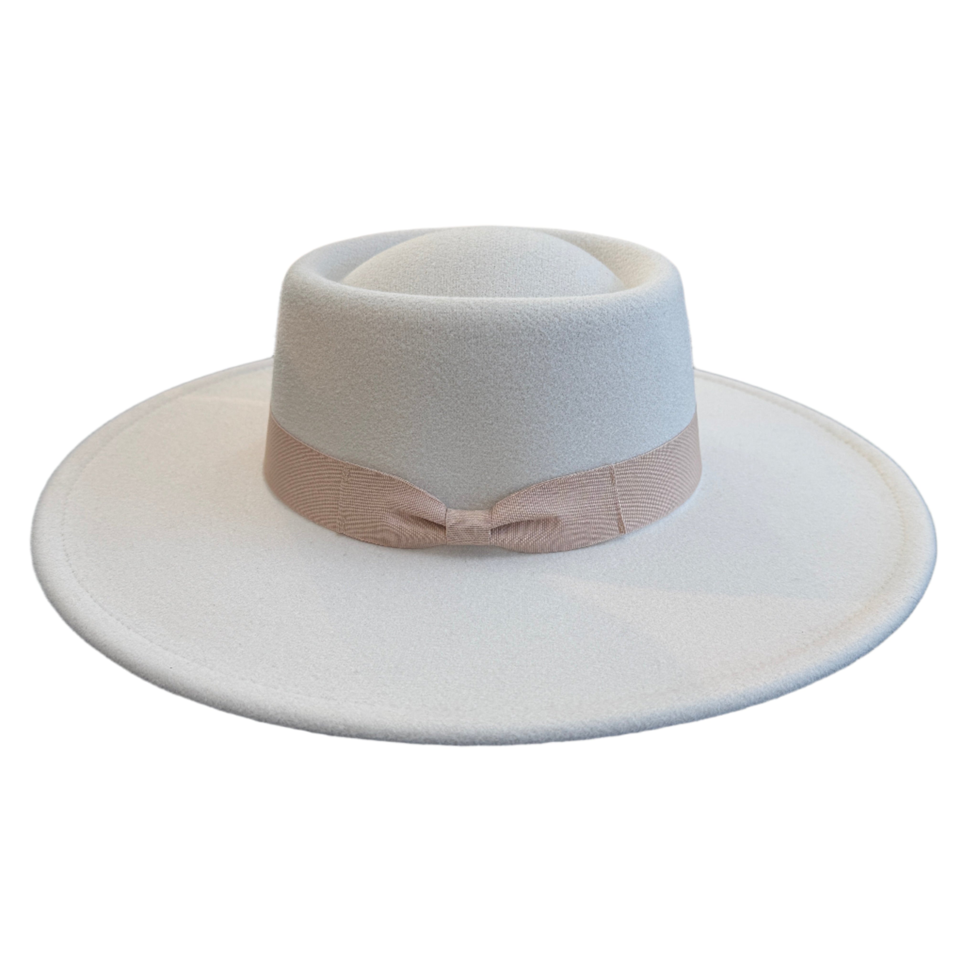 NWT- Wyeth Felt Light Grey Boater Hat Jess Wool Felt Boater in Midnight Blue main image 2
