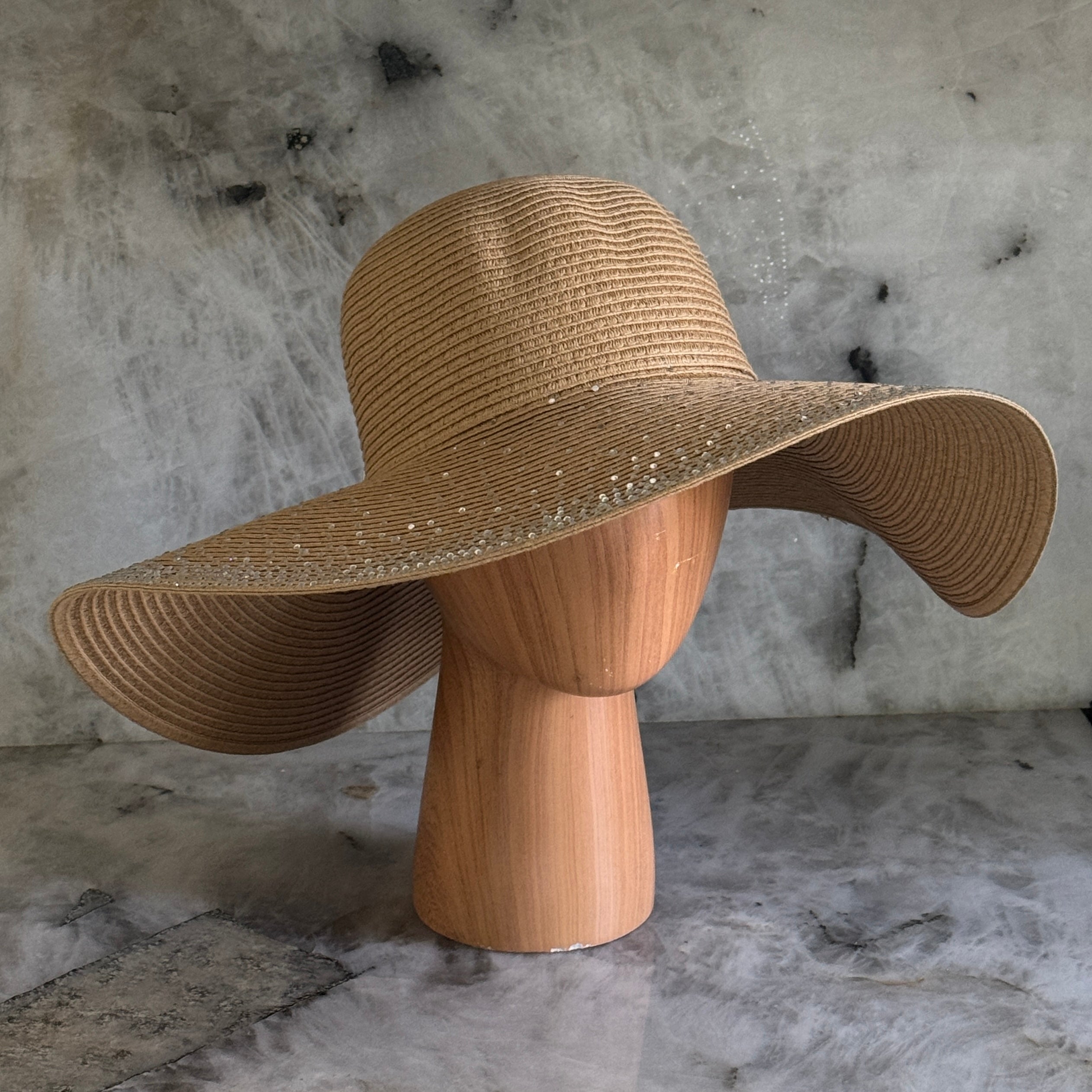 Sparkflare - Wide Brim Hat with Rhinestones