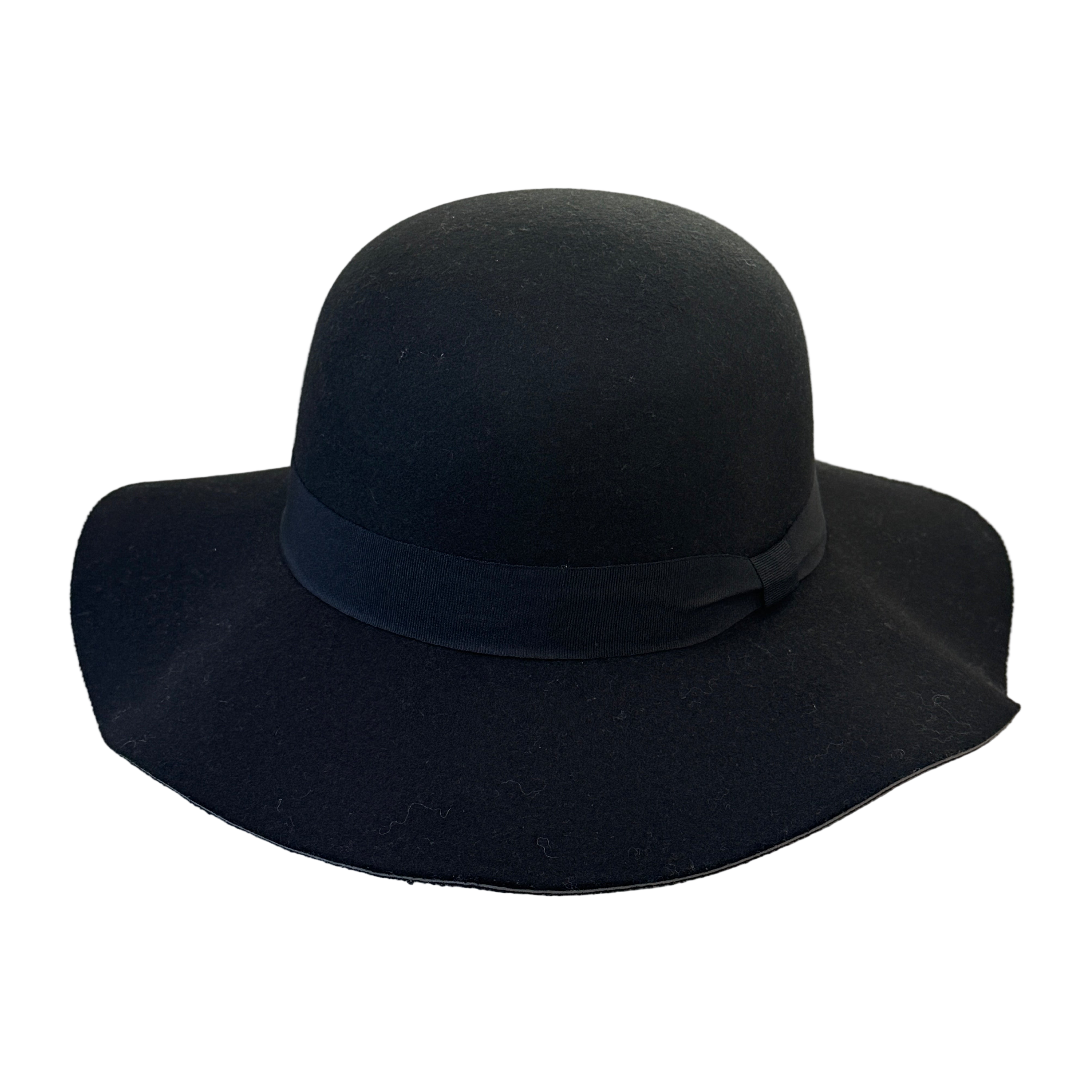 Sarah - Black Felt Floppy Hat