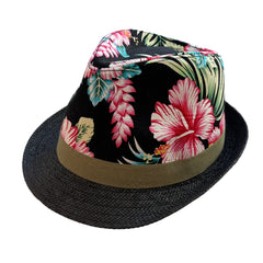 Lani - Hibiscus Floral Print Fedora