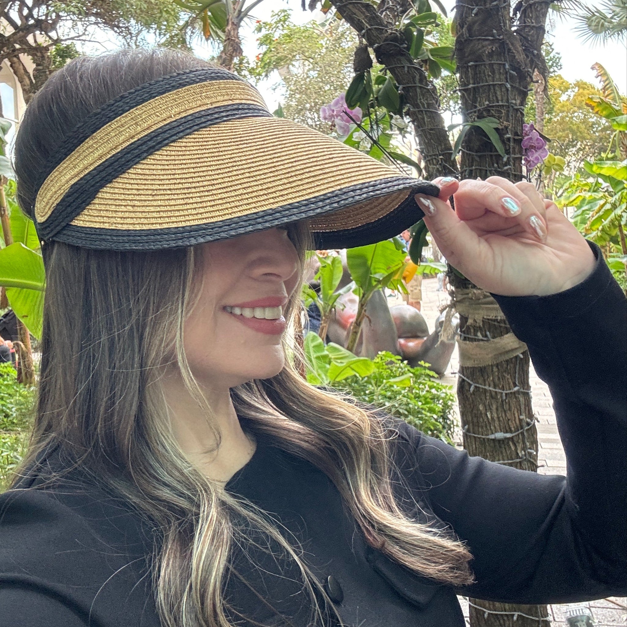 Sparkling Metallic Straw Visor