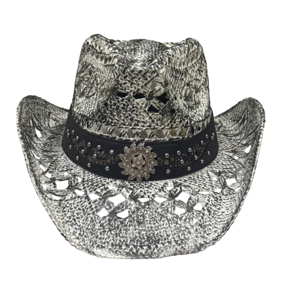 La Reina – Crystal Flower Western Cowboy Hat