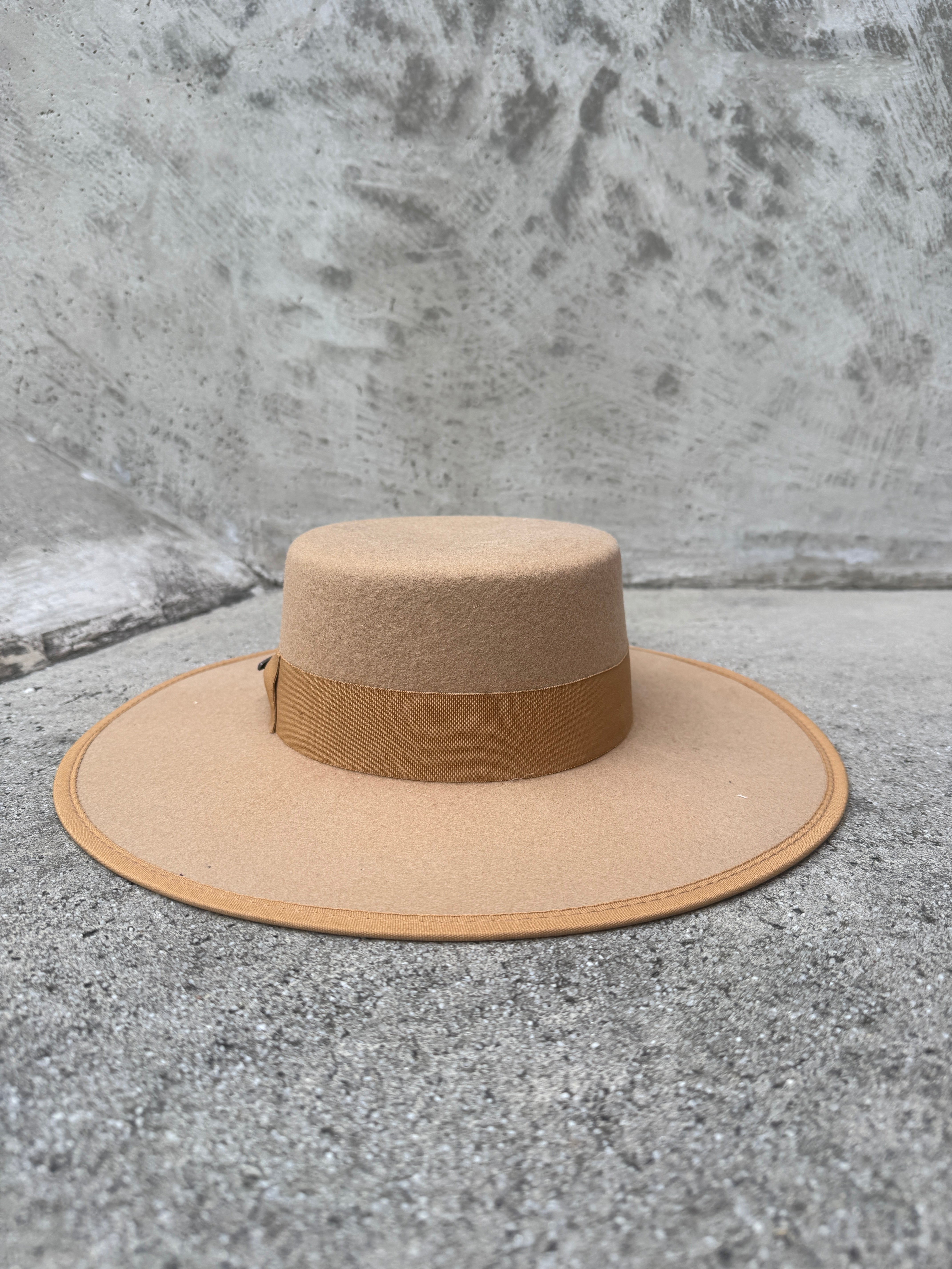 Cris - Structured Wool Boater Hat