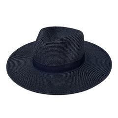 Alton - Black Straw Panama-style Safari Hat