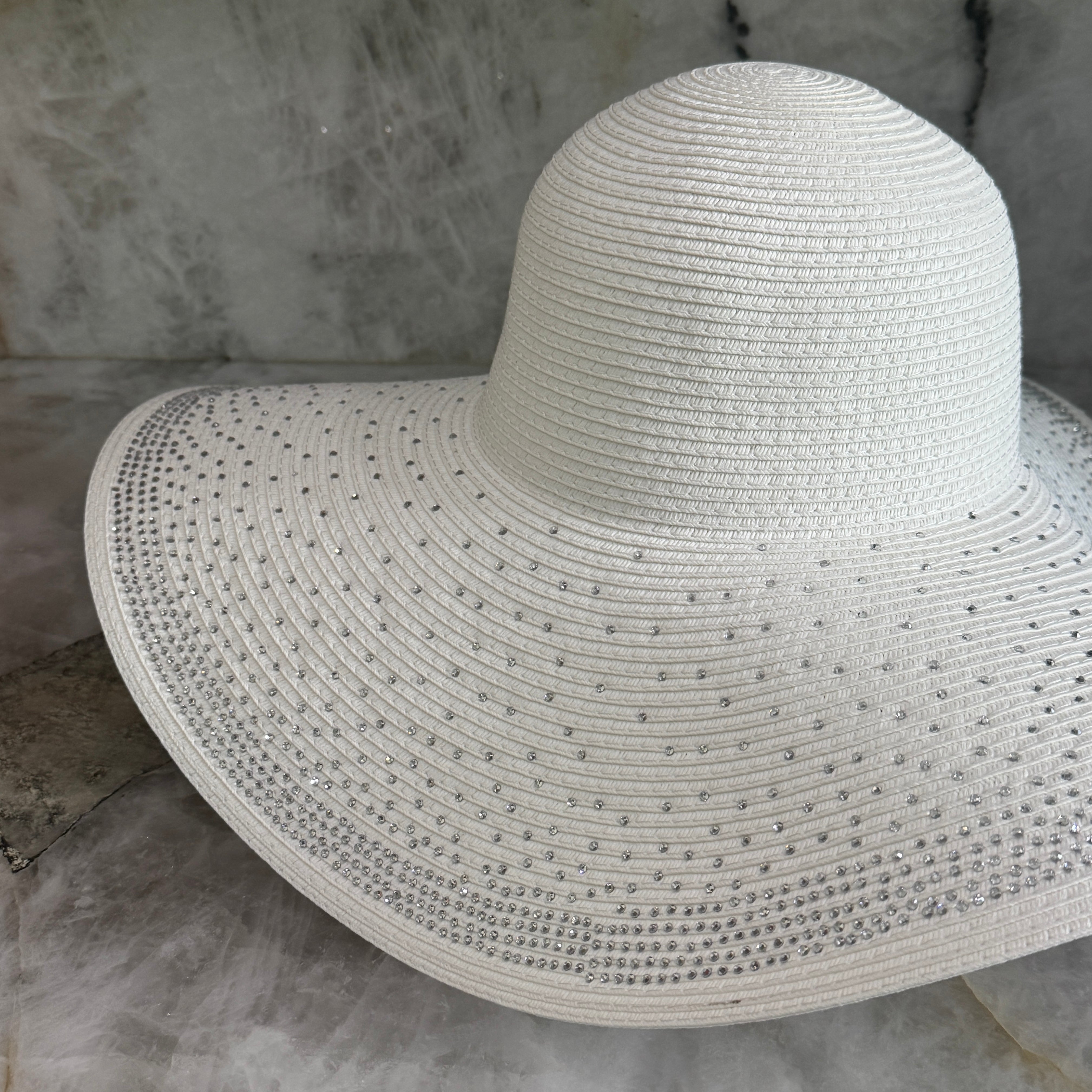Sparkflare - Wide Brim Hat with Rhinestones