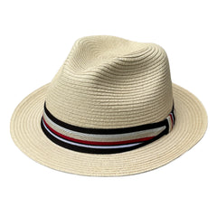 Lira - Beige Fedora with Striped Band