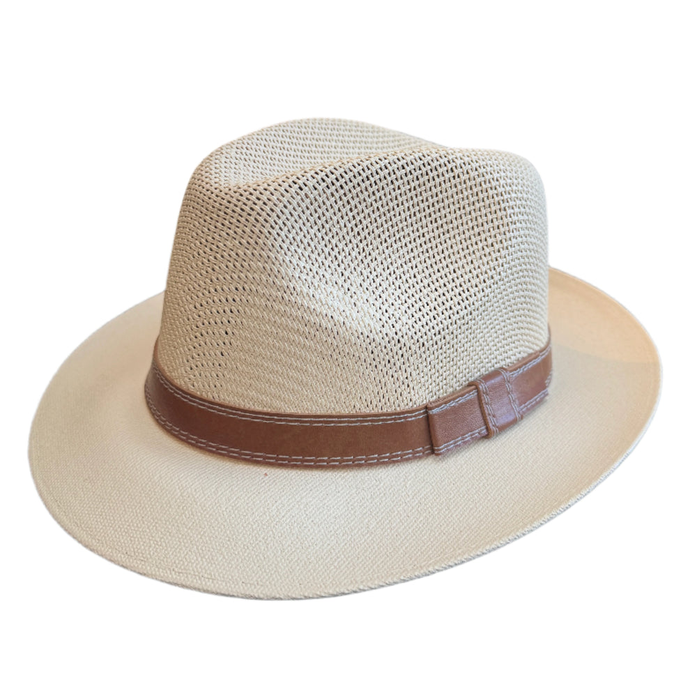 Mara - Vented Beige Fedora