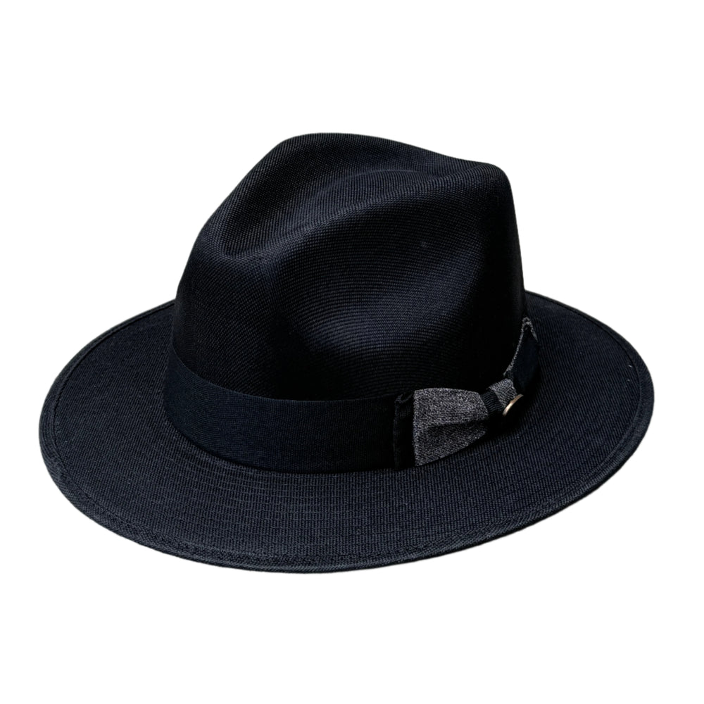Collins - Structured Black Linen Panama-style