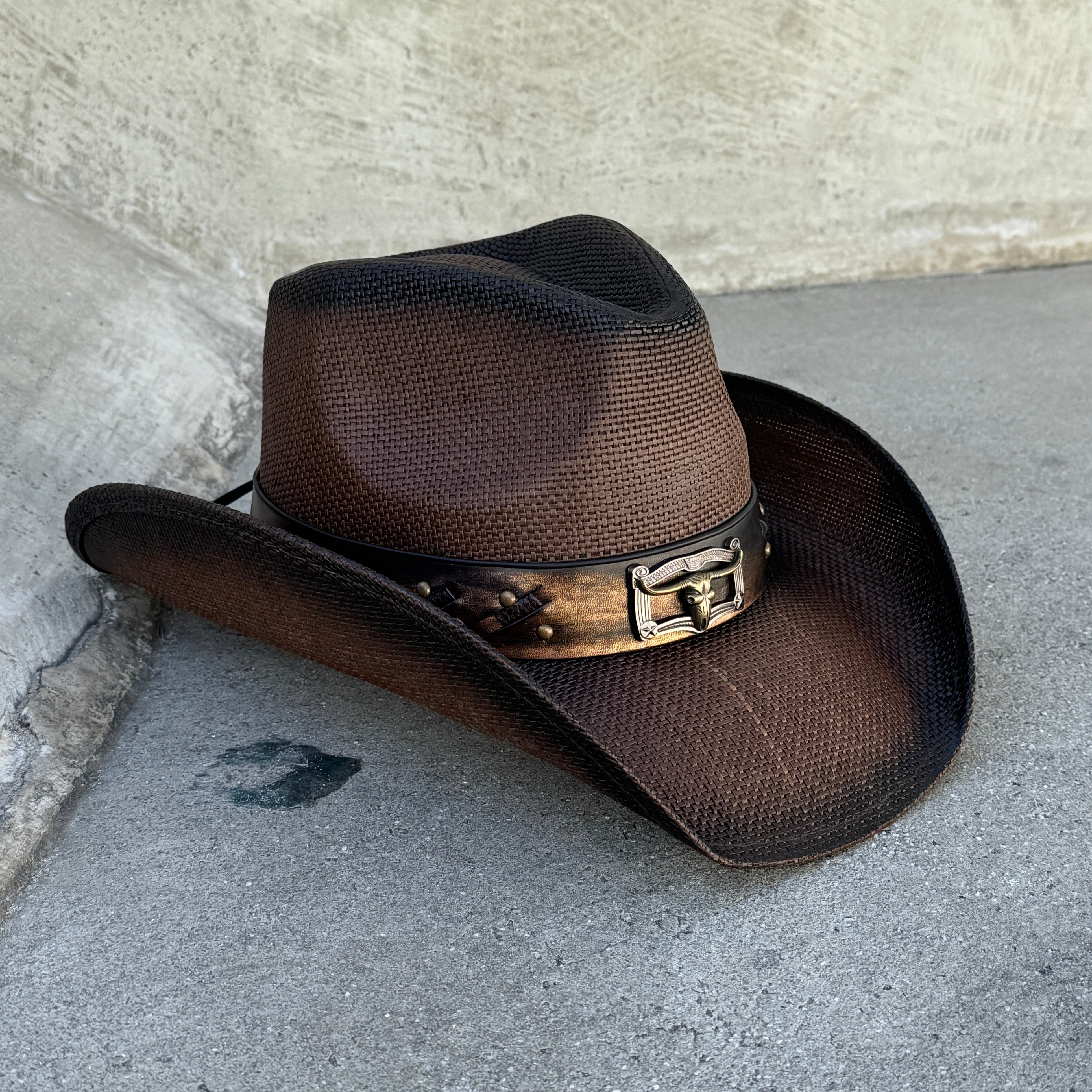 Brown Bull Trim Cowboy Hat