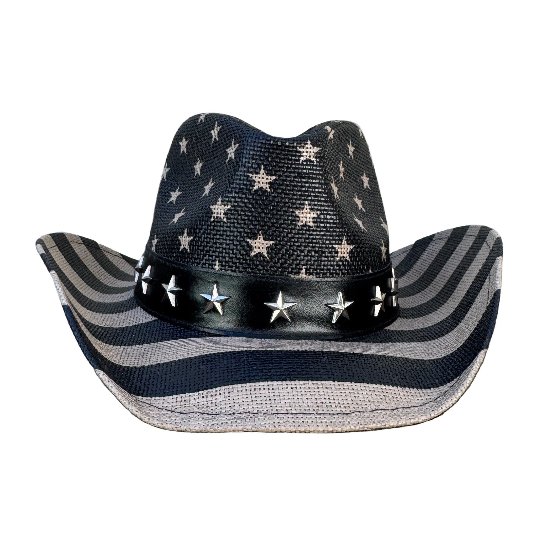 Star Rider Black - Dark-toned Patriotic Cowboy Hat