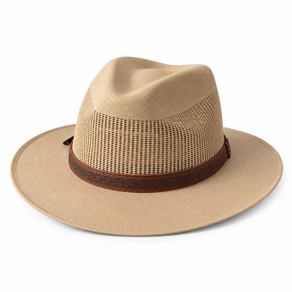 Arena Wide – Panama-style Safari Hat, diagonal product view on a white background.