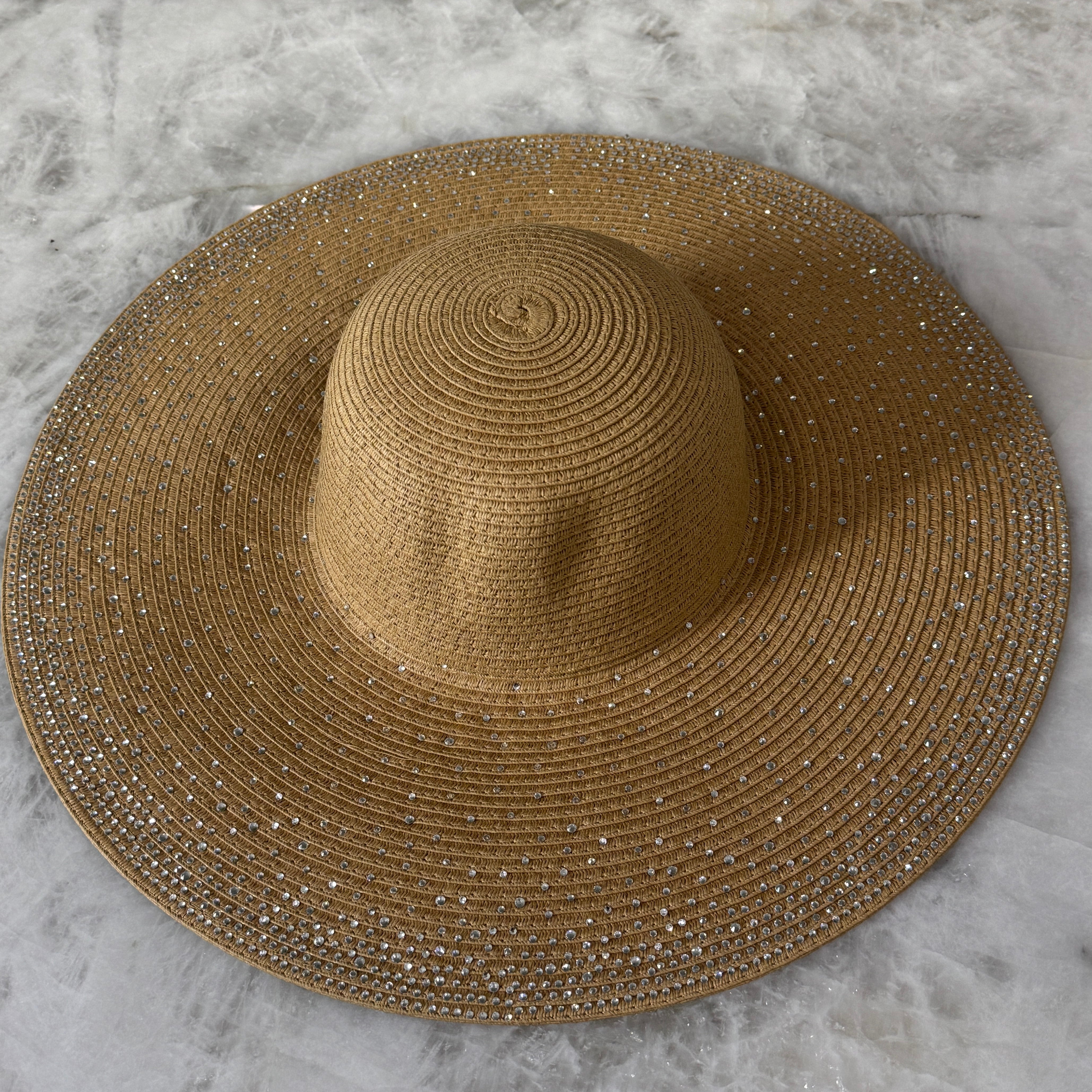Sparkflare - Wide Brim Hat with Rhinestones
