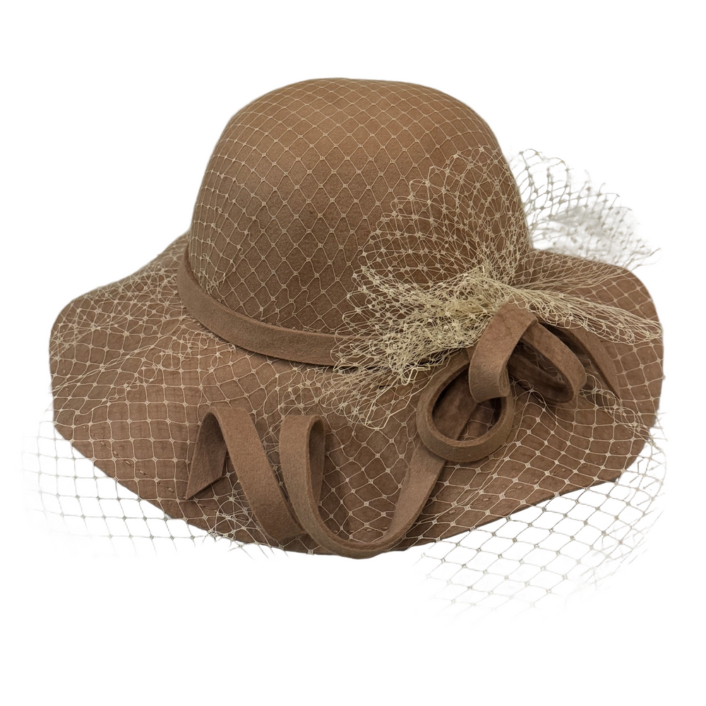 Marina - Wool Floppy Hat with Mesh