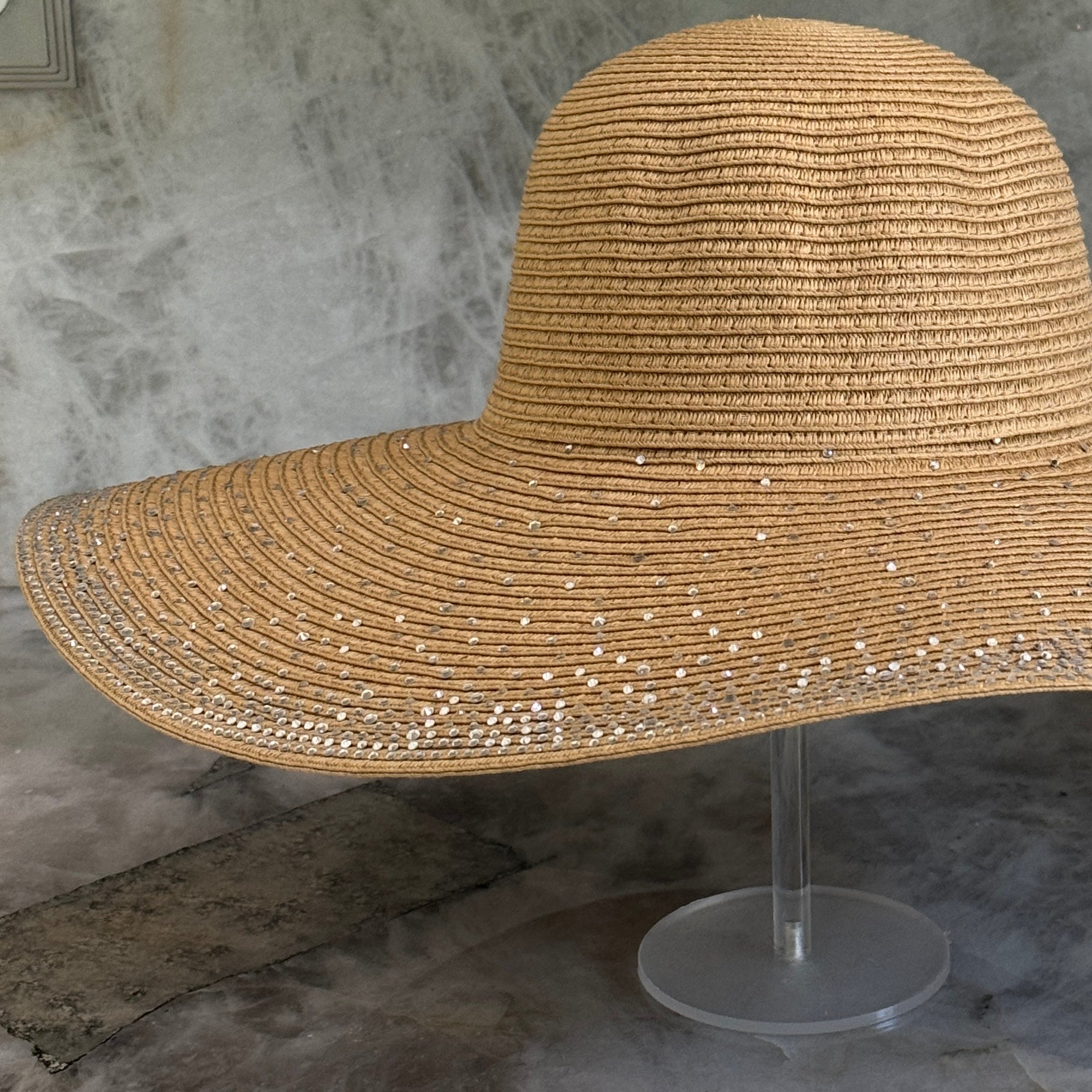 Sparkflare - Wide Brim Hat with Rhinestones