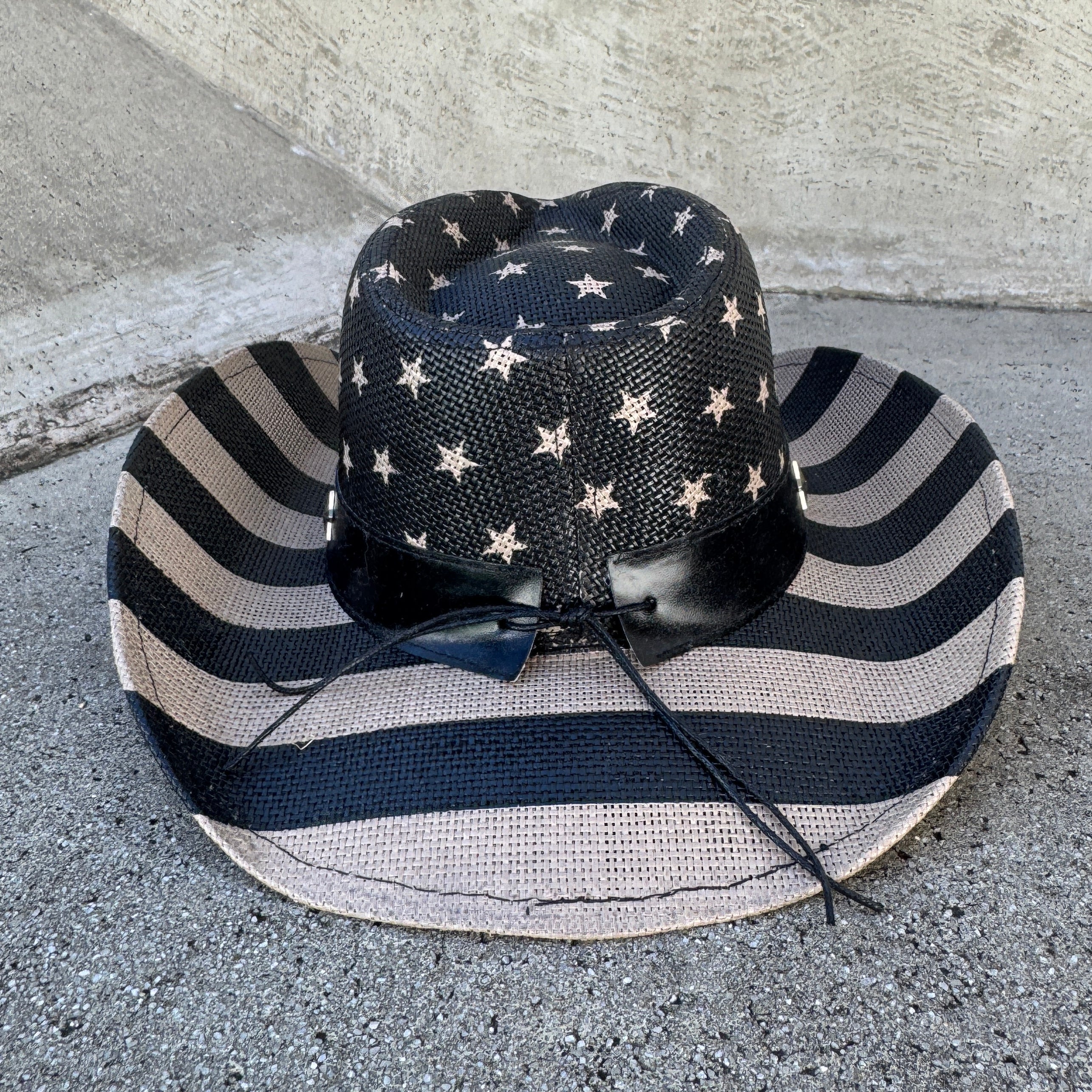 Star Rider Black - Dark-toned Patriotic Cowboy Hat