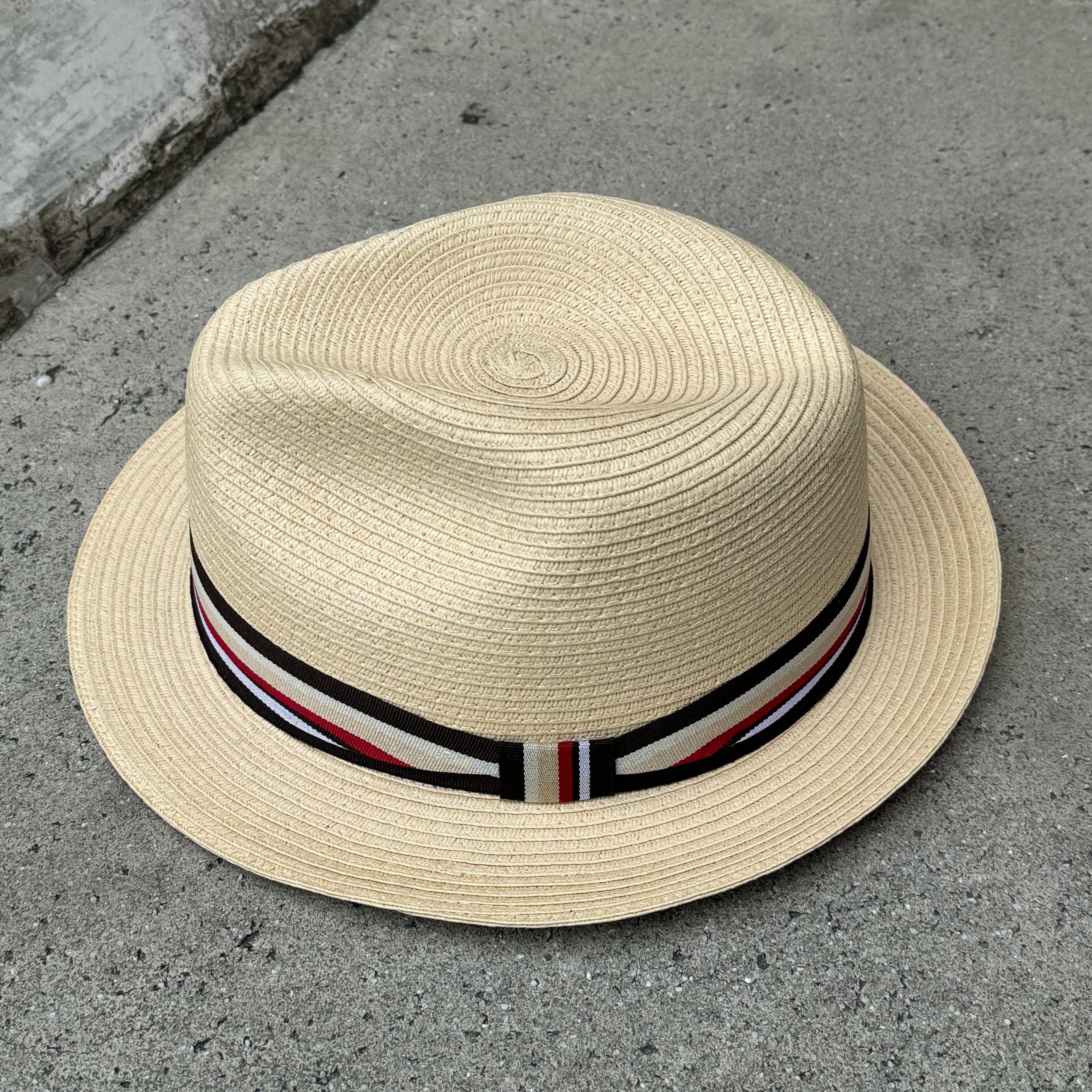 Lira - Beige Fedora with Striped Band