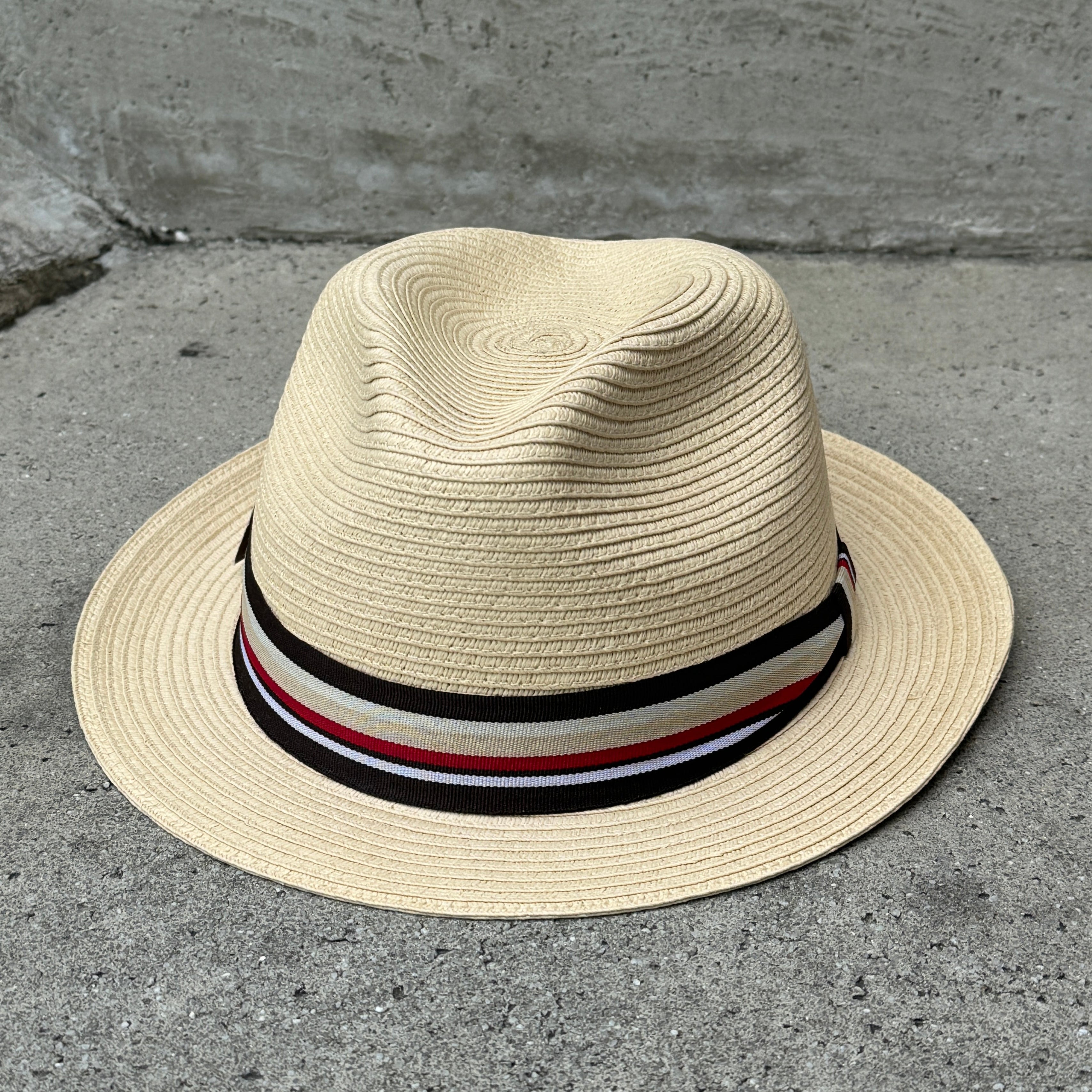 Lira - Beige Fedora with Striped Band