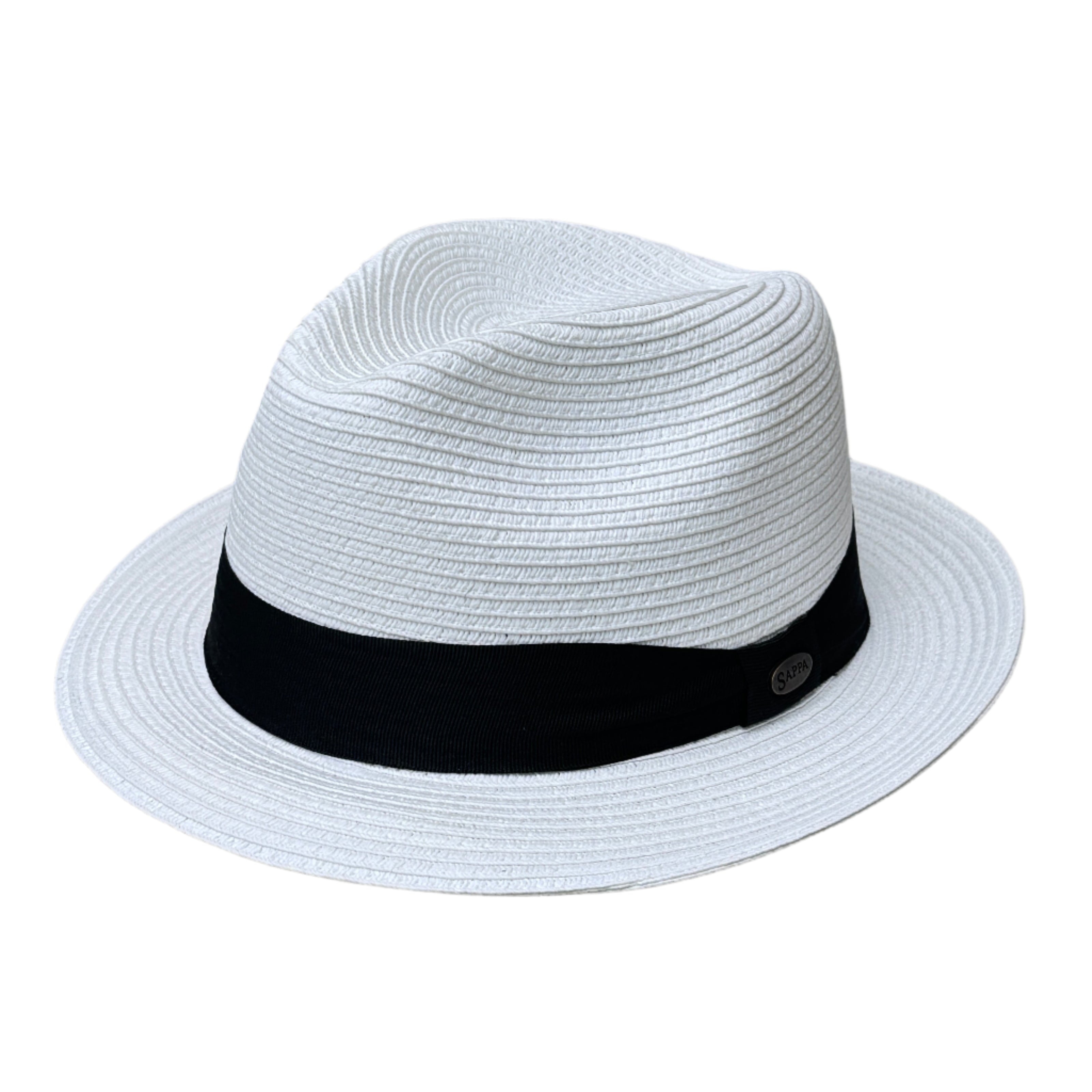 Lira - White Fedora with Black Band