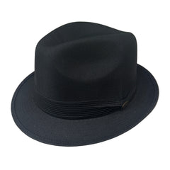Mia - Black Structured Linen Fedora