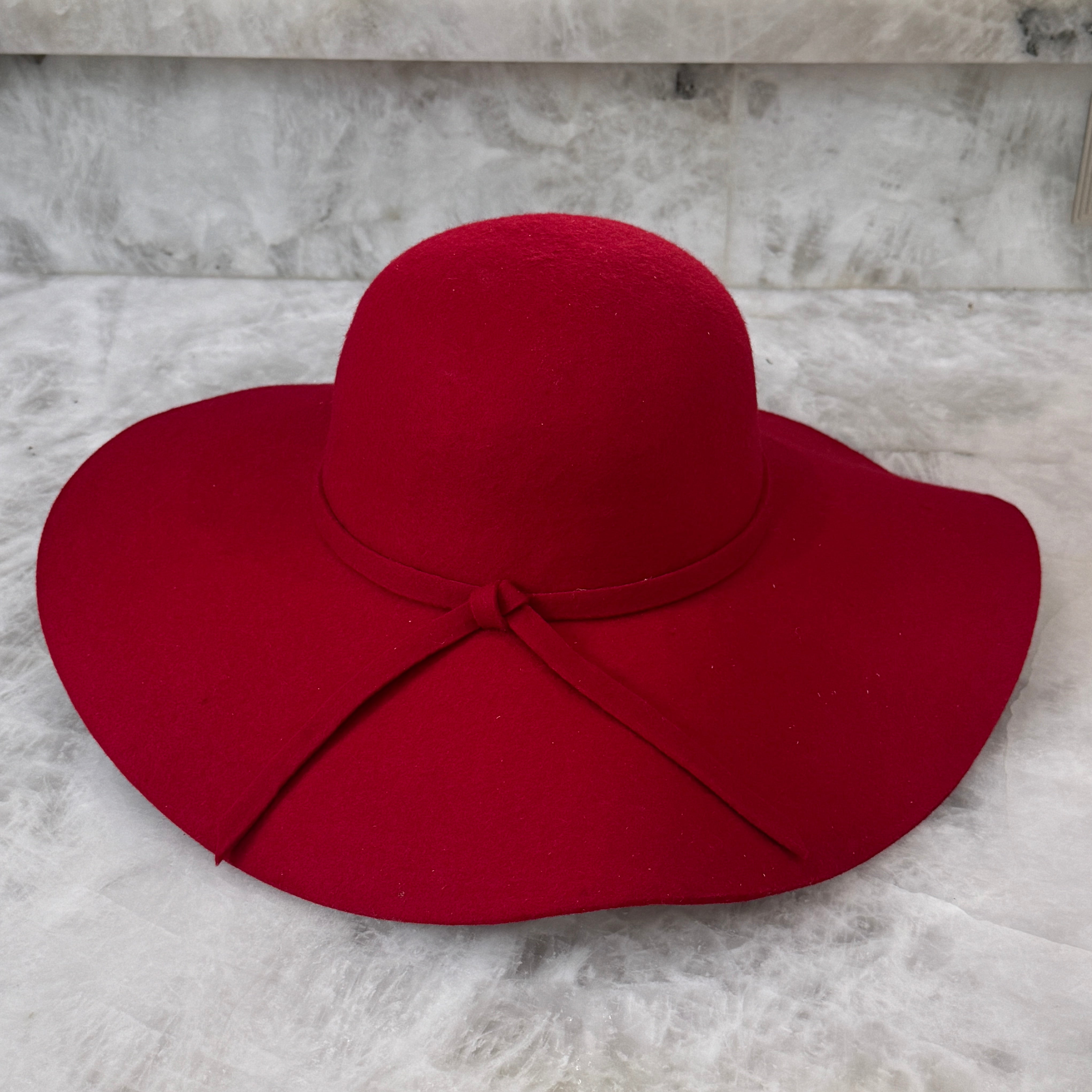 Nena - Red Wool Floppy Hat