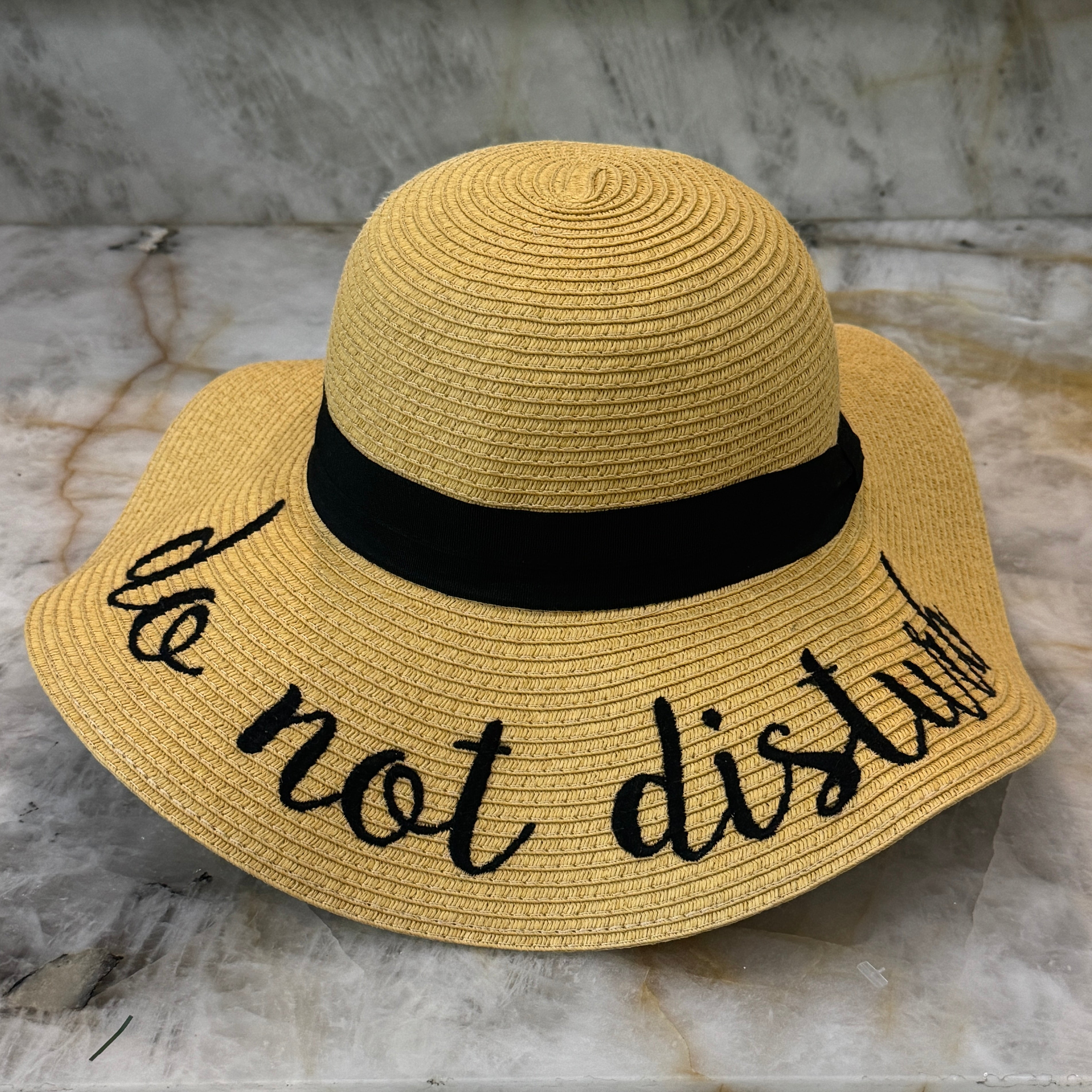 Elizabeth- Embroiderd Floppy Brim Hat
