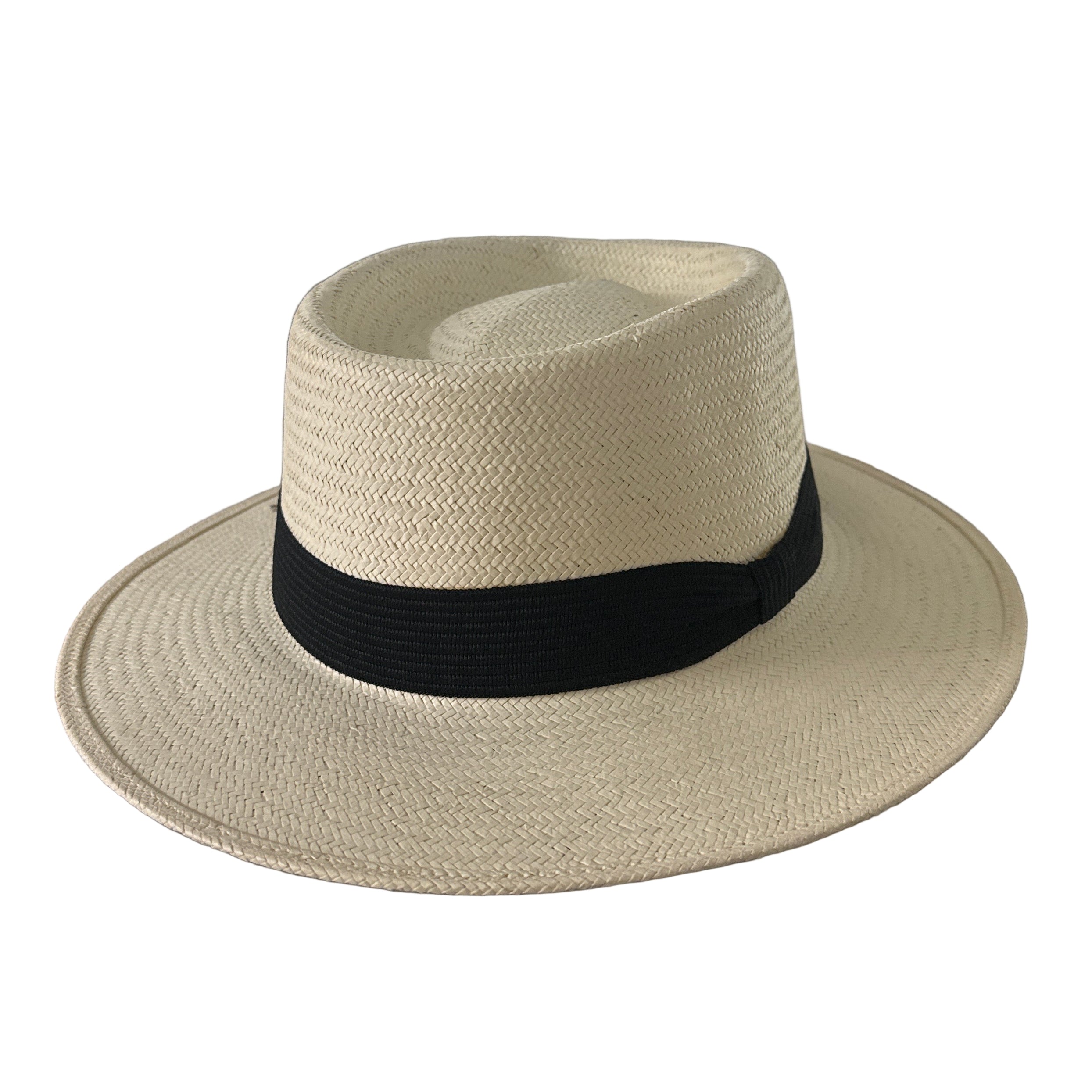 Jacinto - Straw Boater Hat Flat Brim