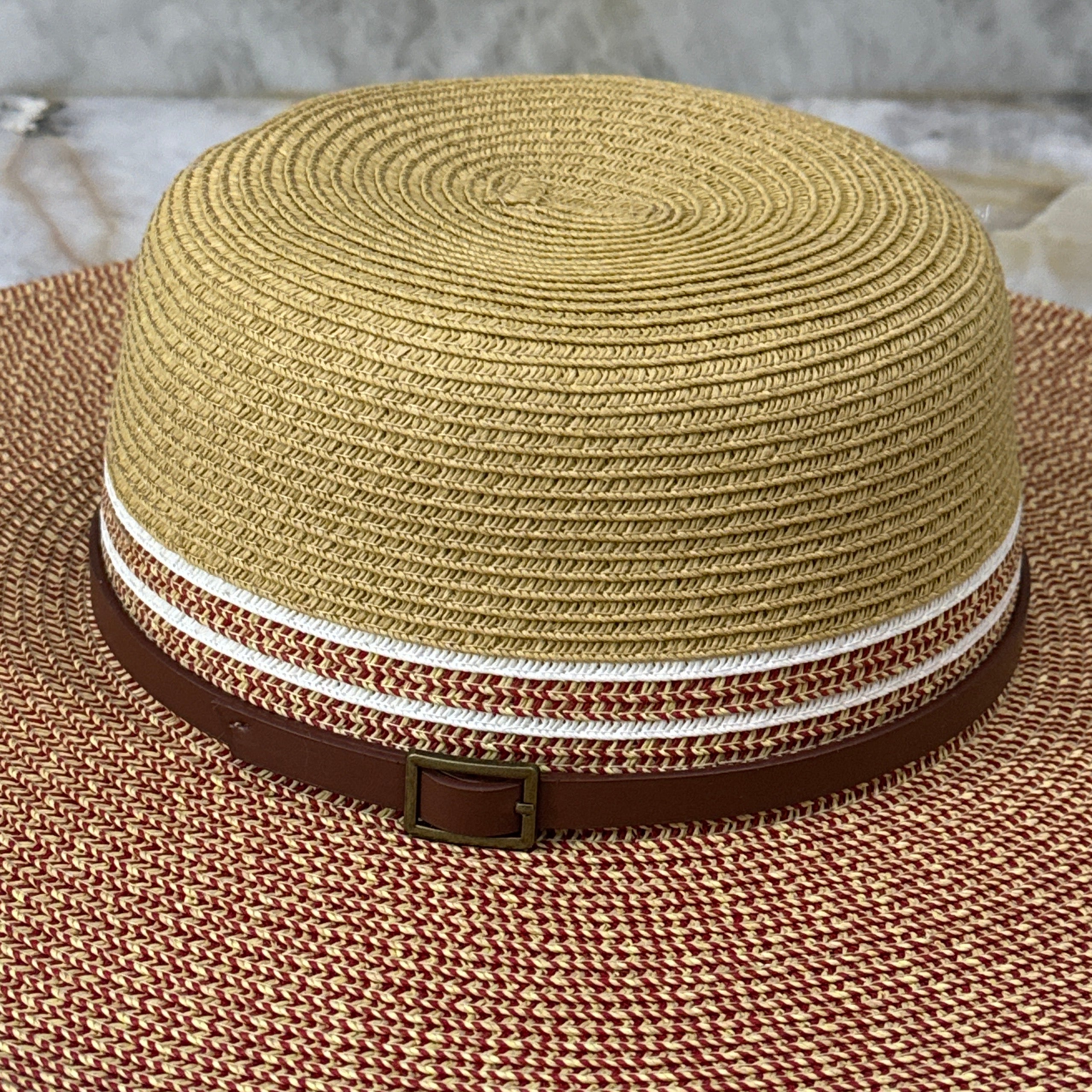 Gabriela - Two Tone Wide Brim Sun Hat