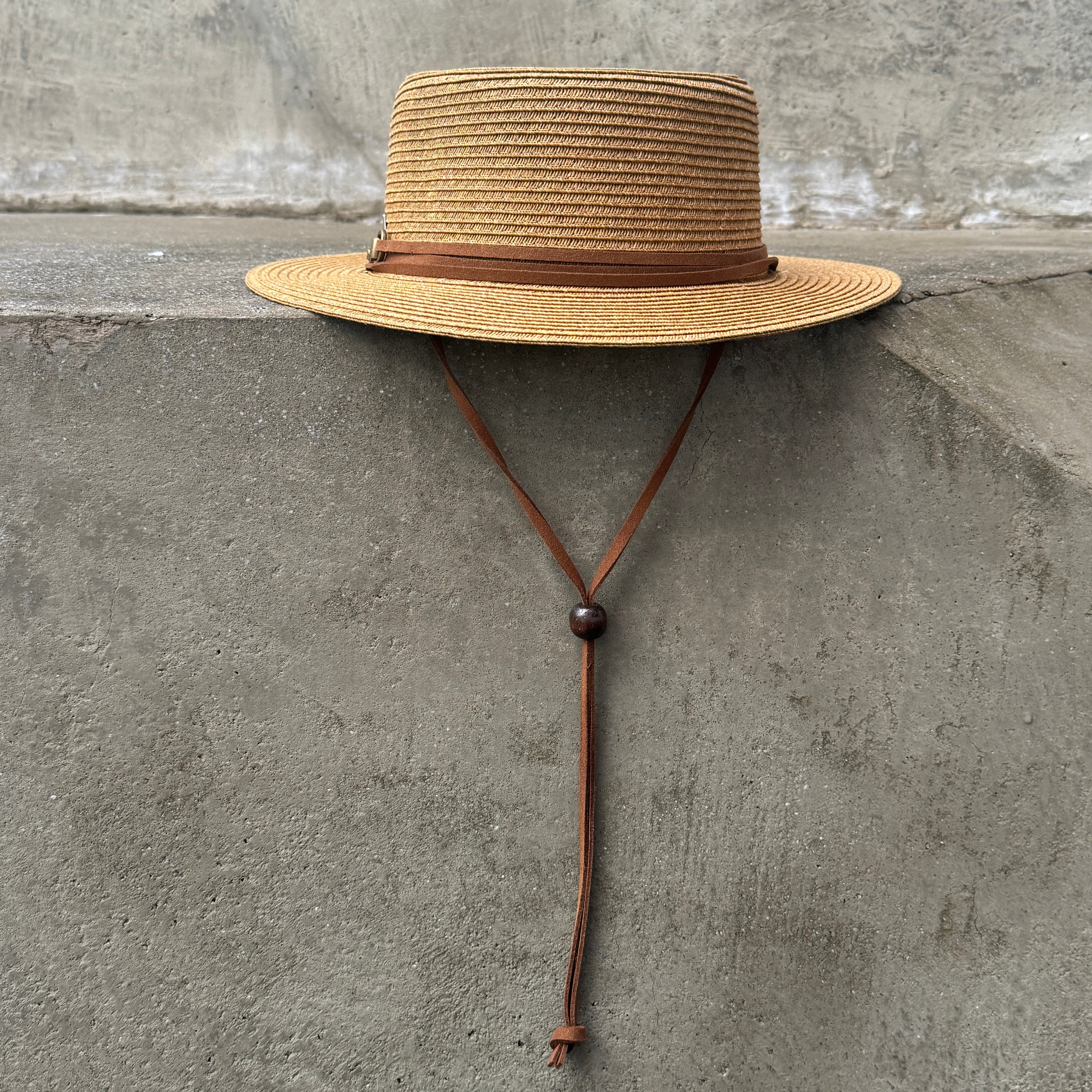 Bodrum - Boater Hat with Chin Cord