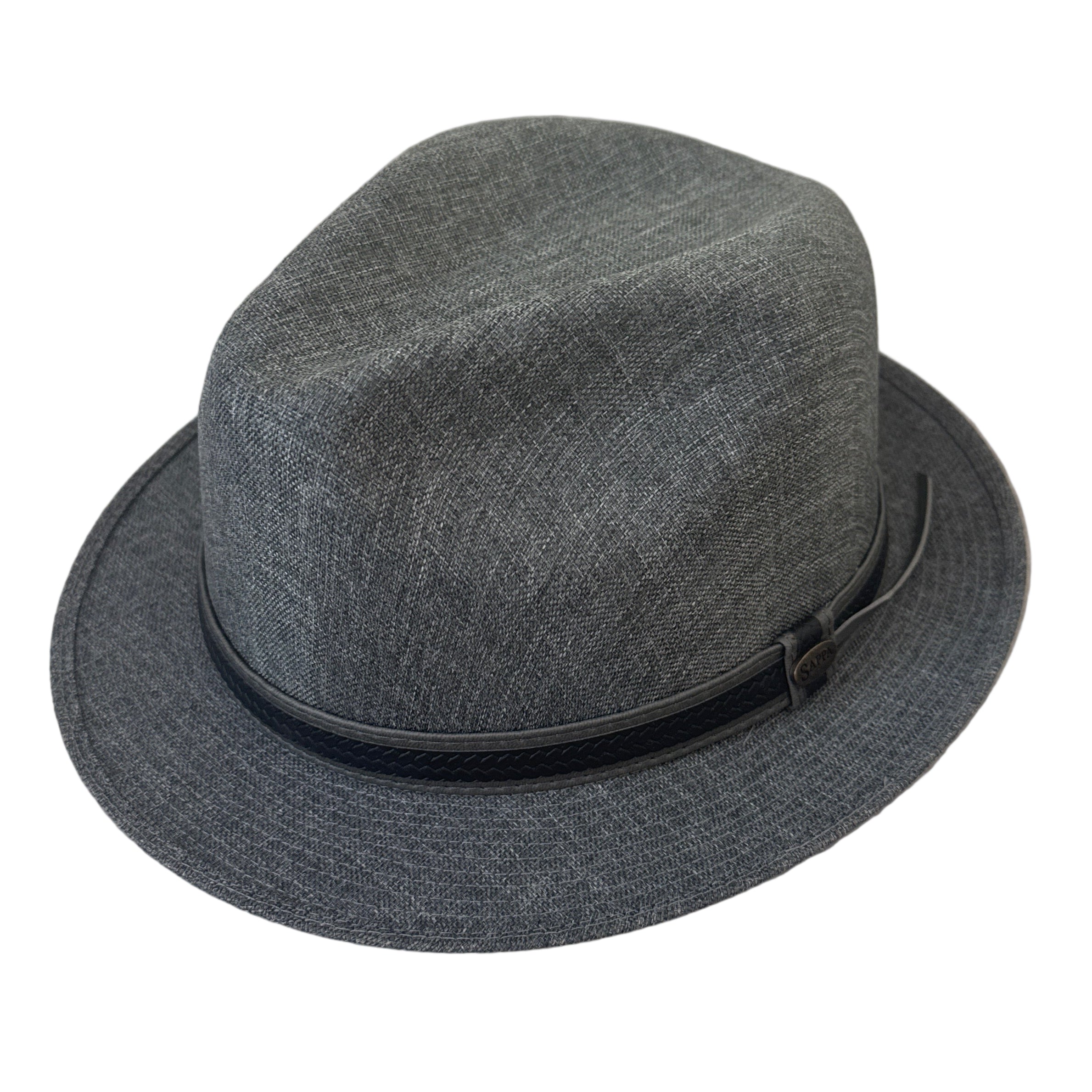Mia - Gray Structured Linen Fedora