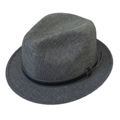 Mia - Gray Structured Linen Fedora