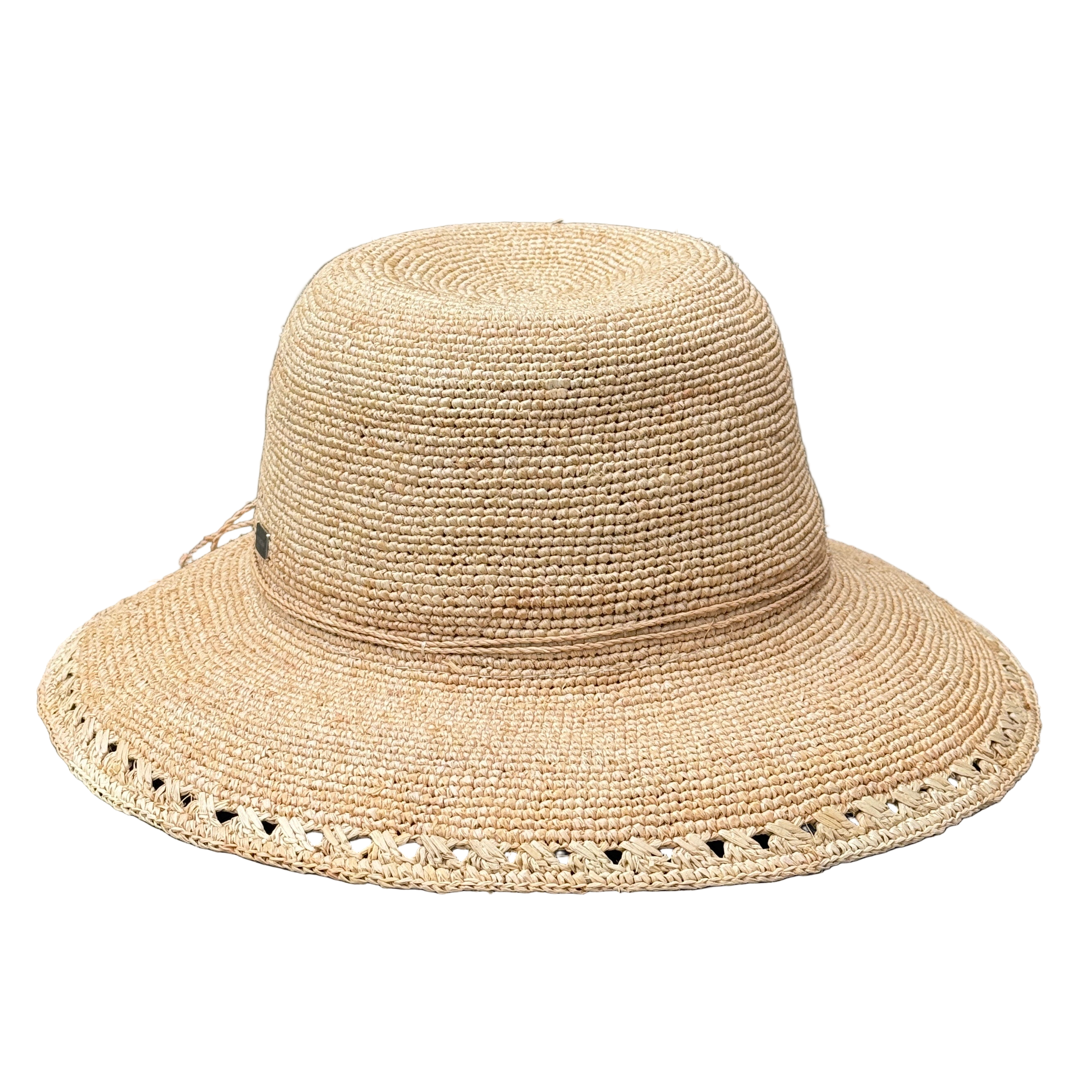 Alba - Premium Raffia Wide-Brimmed Bucket Hat