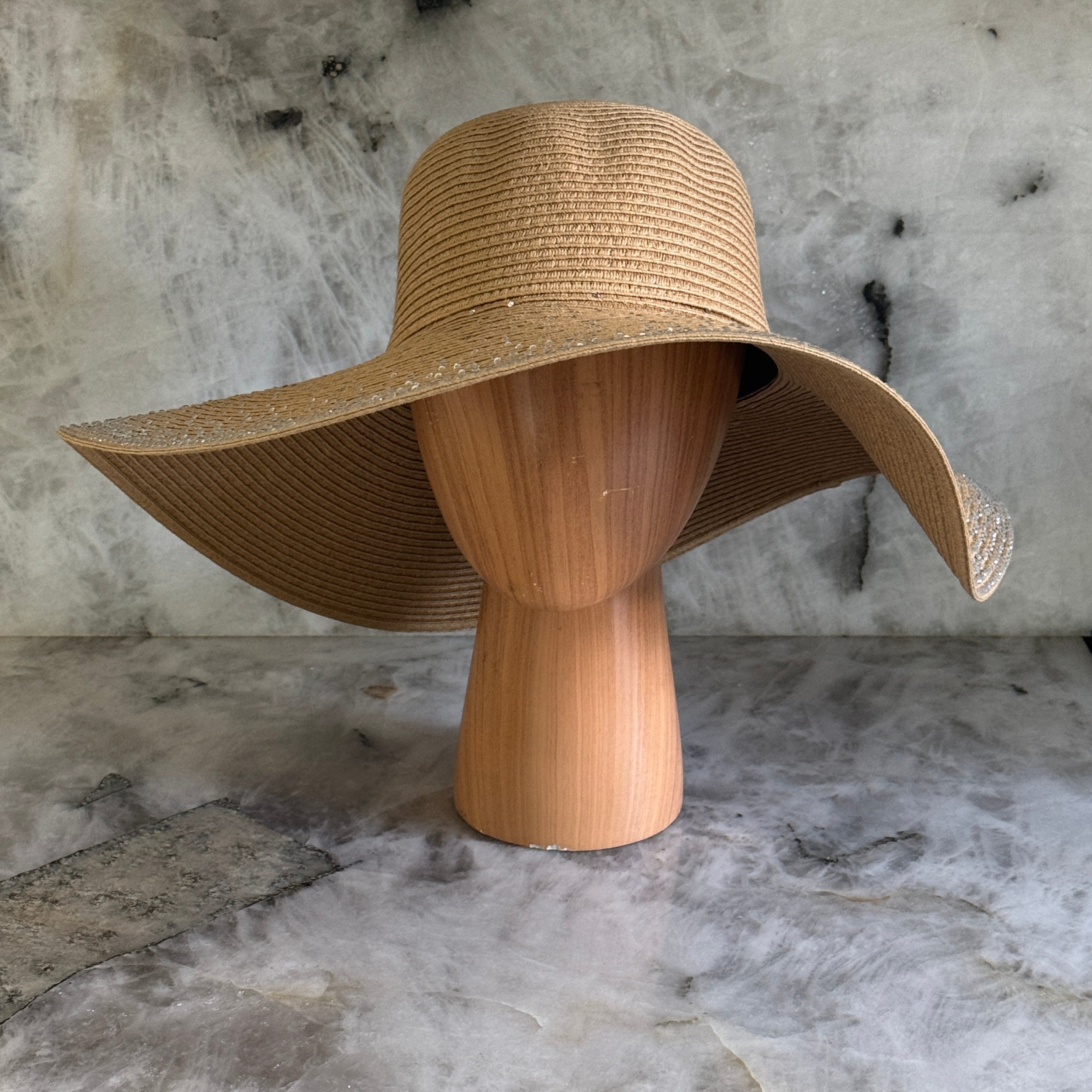 Sparkflare - Wide Brim Hat with Rhinestones