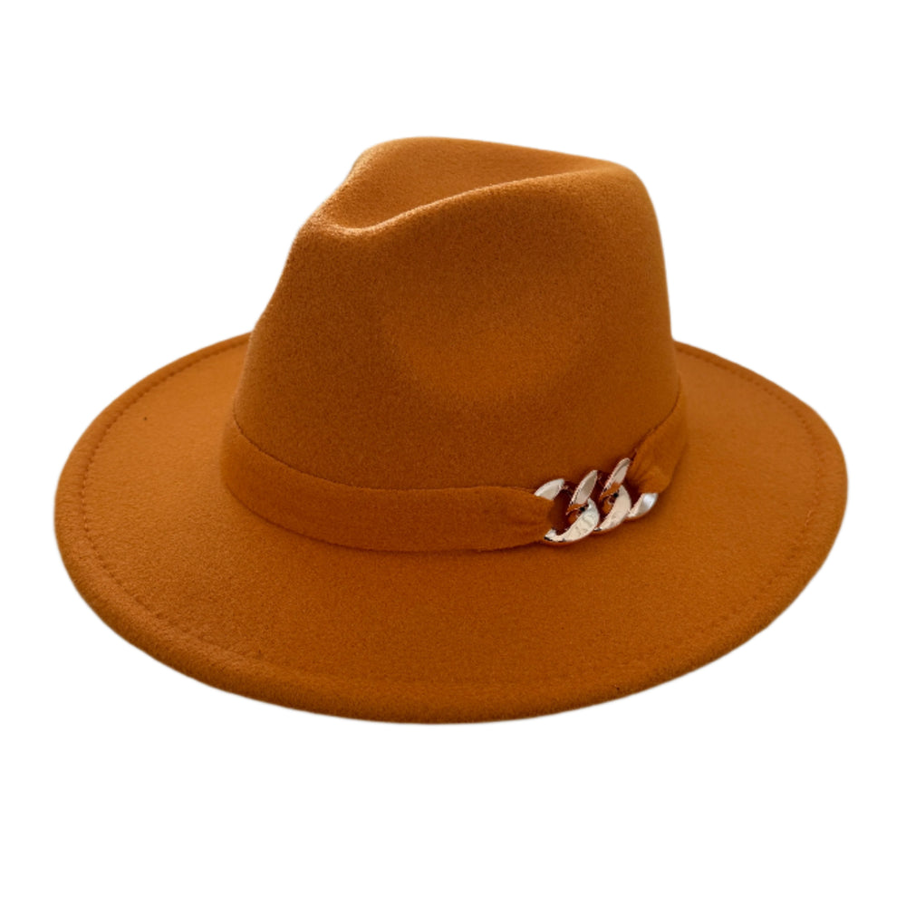 Aris - Fedora Hat with Gold Accent