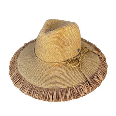 Monica - Frayed Edge Wide Brim Hat