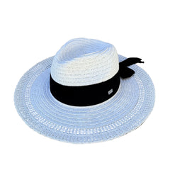 Martha - Wide Brim Hat with Refined Black Bow