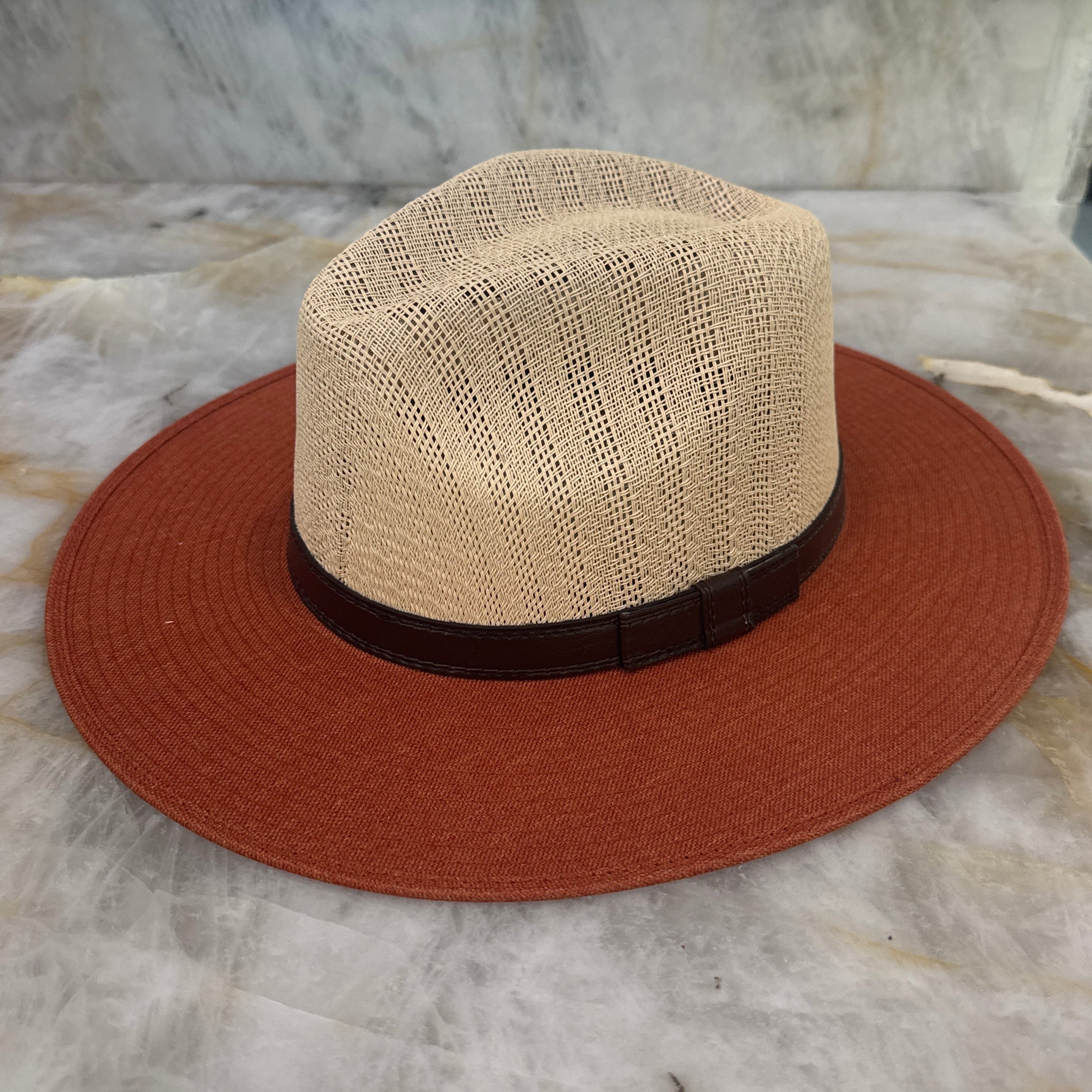 Abigail - Two Tone Panama-style Safari Hat