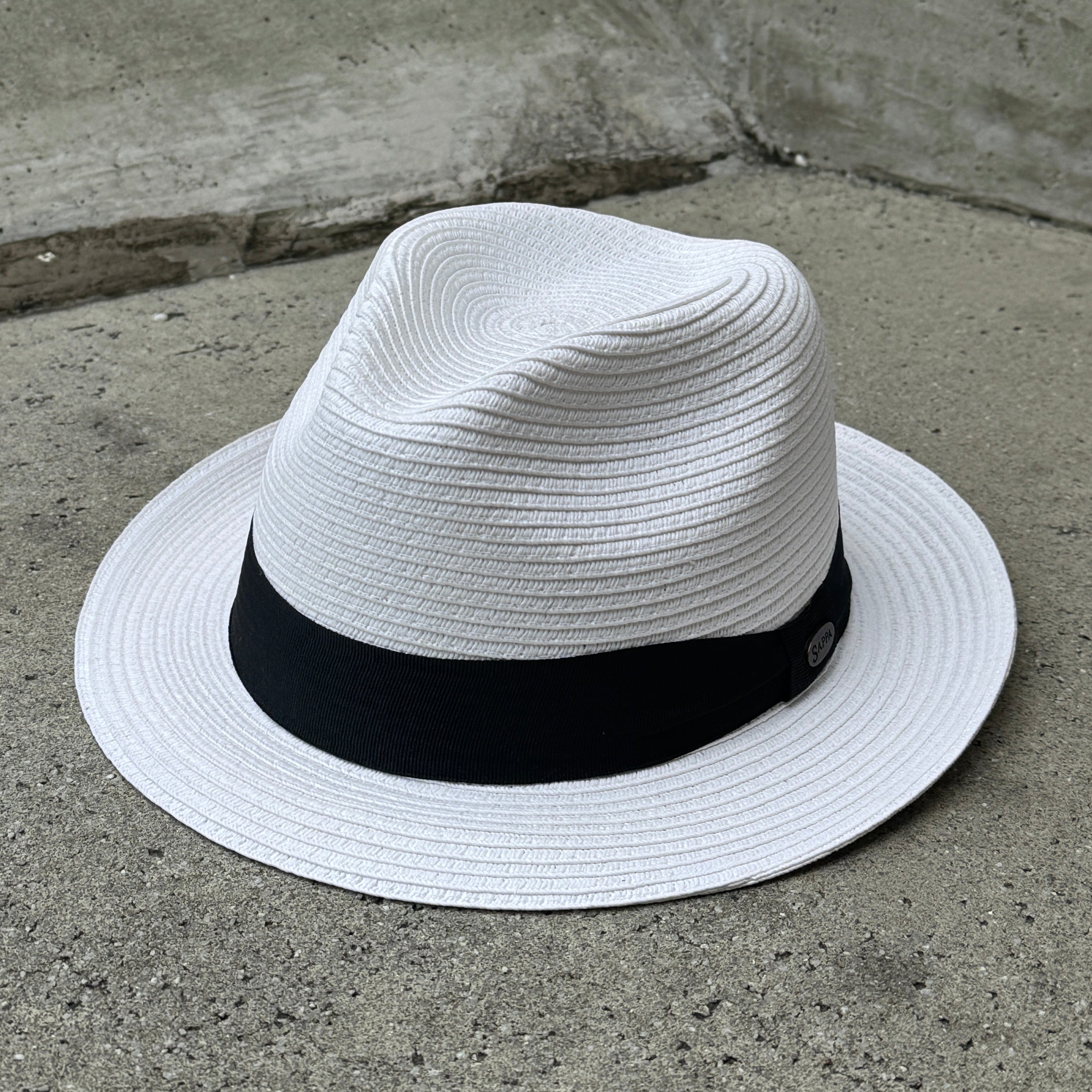 Lira - White Fedora with Black Band