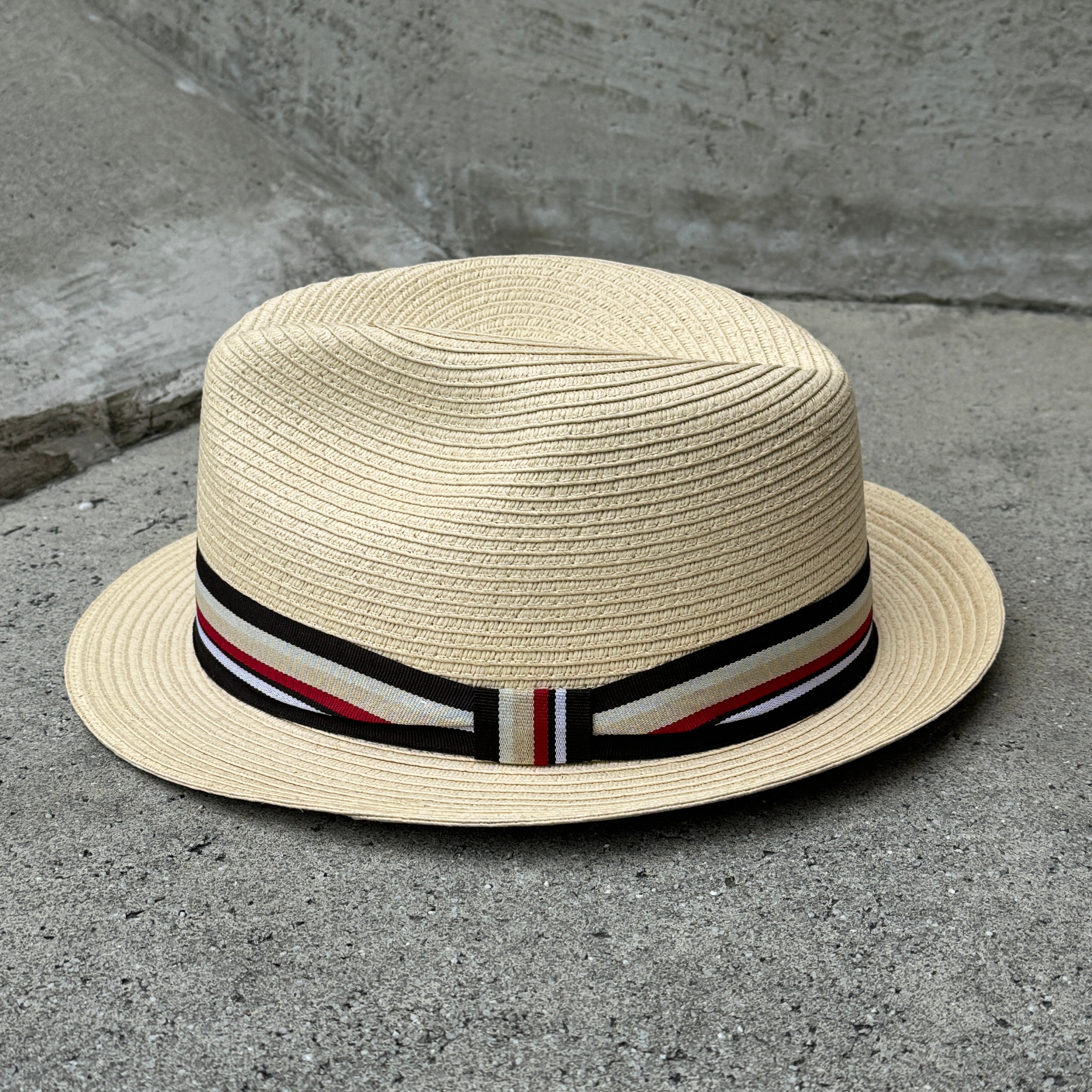 Lira - Beige Fedora with Striped Band