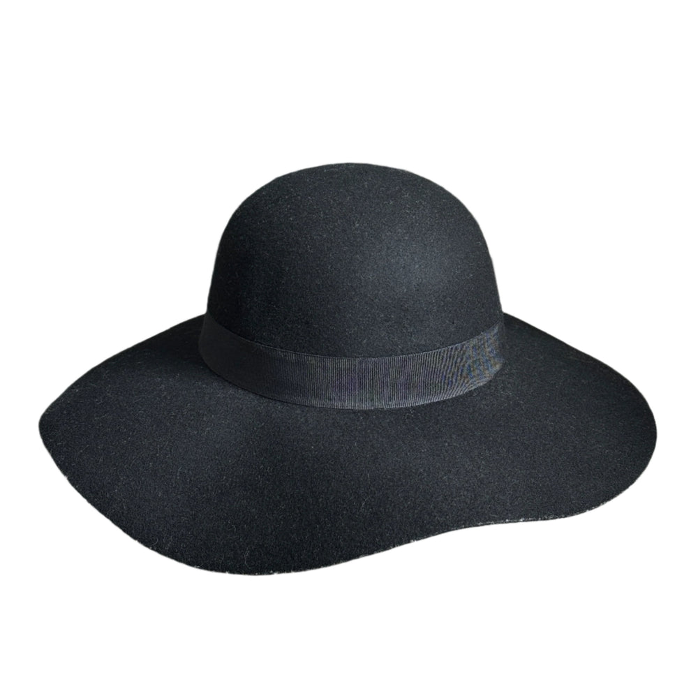 July - Black Wool Floppy Hat