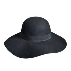 July - Black Wool Floppy Hat