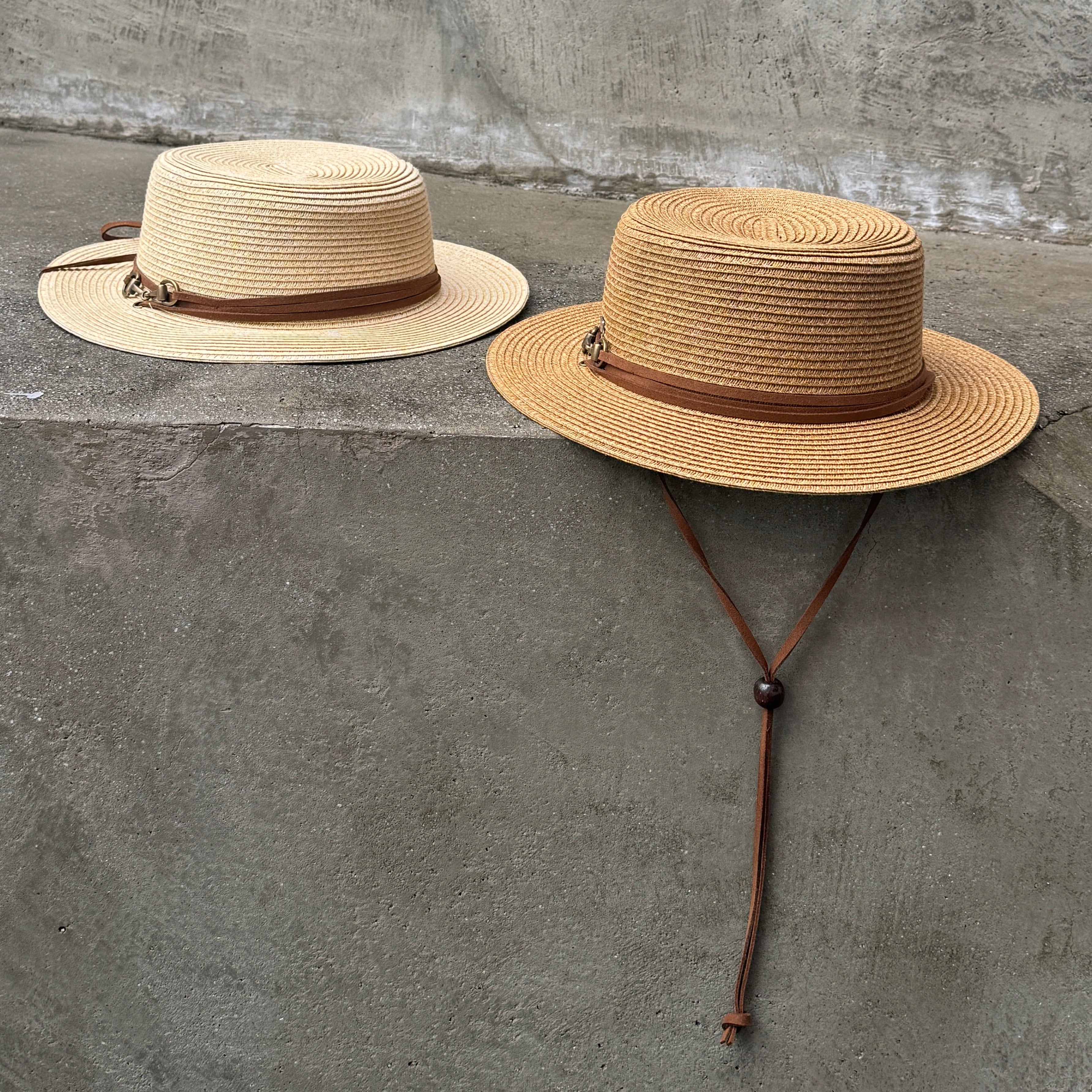 Bodrum - Boater Hat with Chin Cord