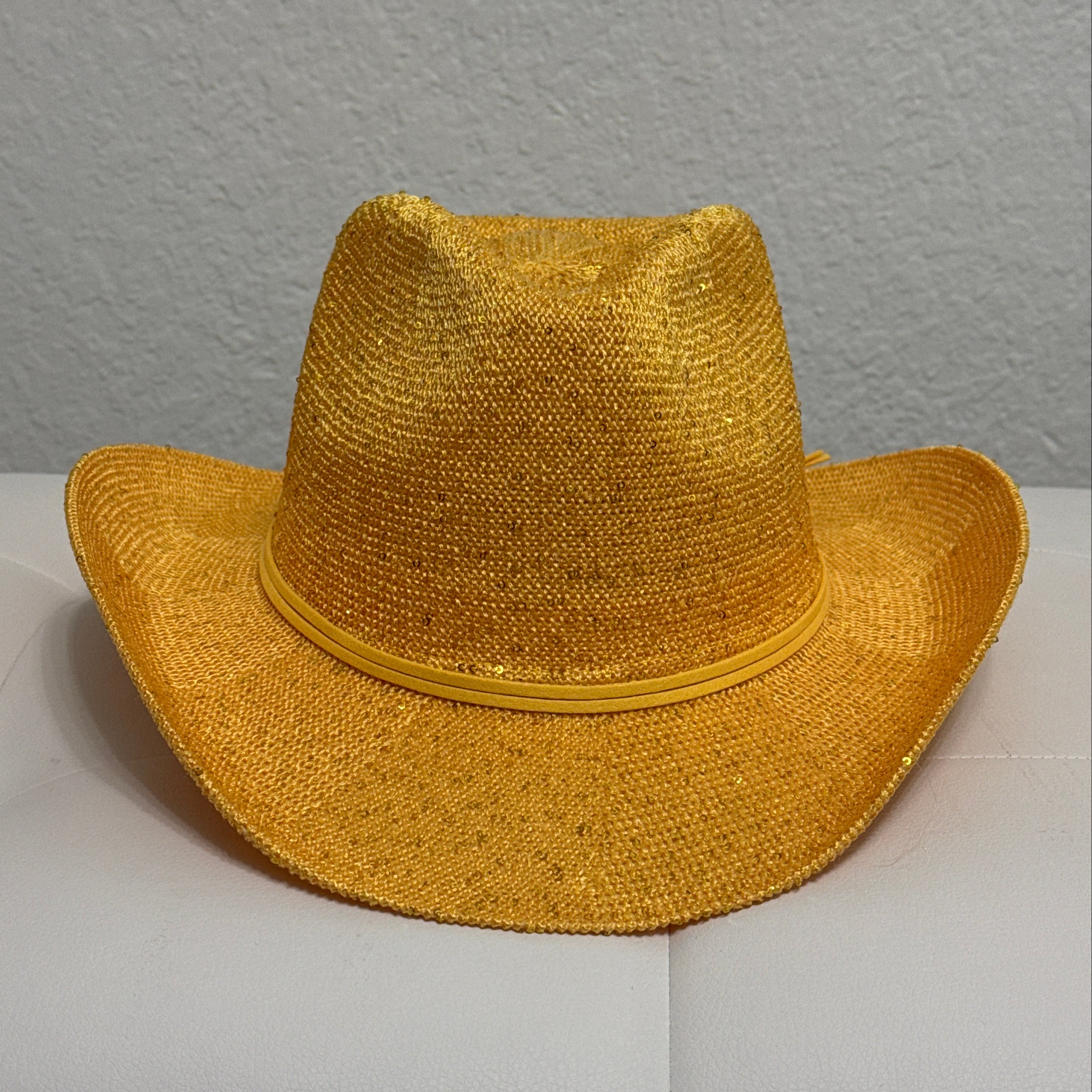 Stella Yellow - Sequin Cowboy Hat