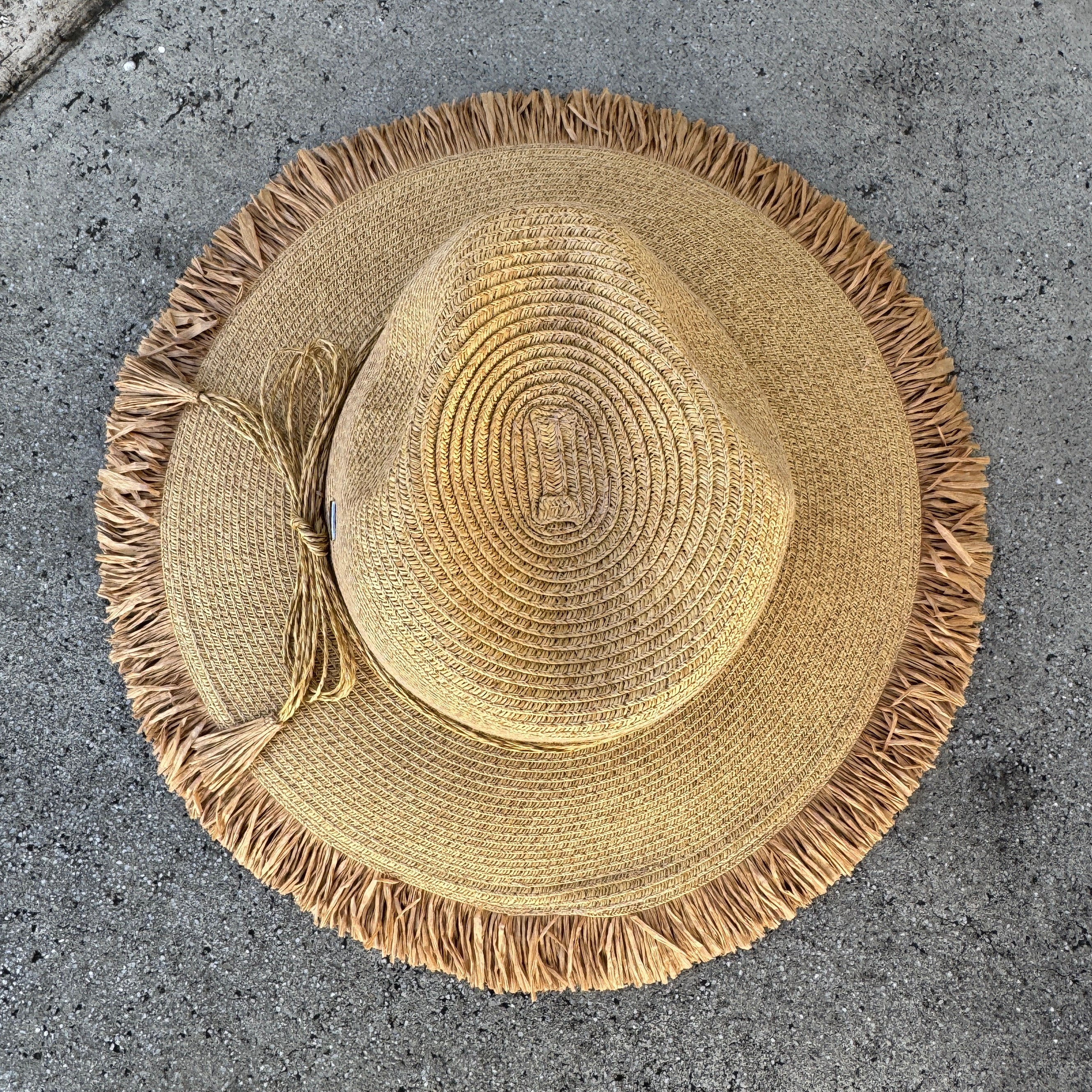 Monica - Frayed Edge Wide Brim Hat