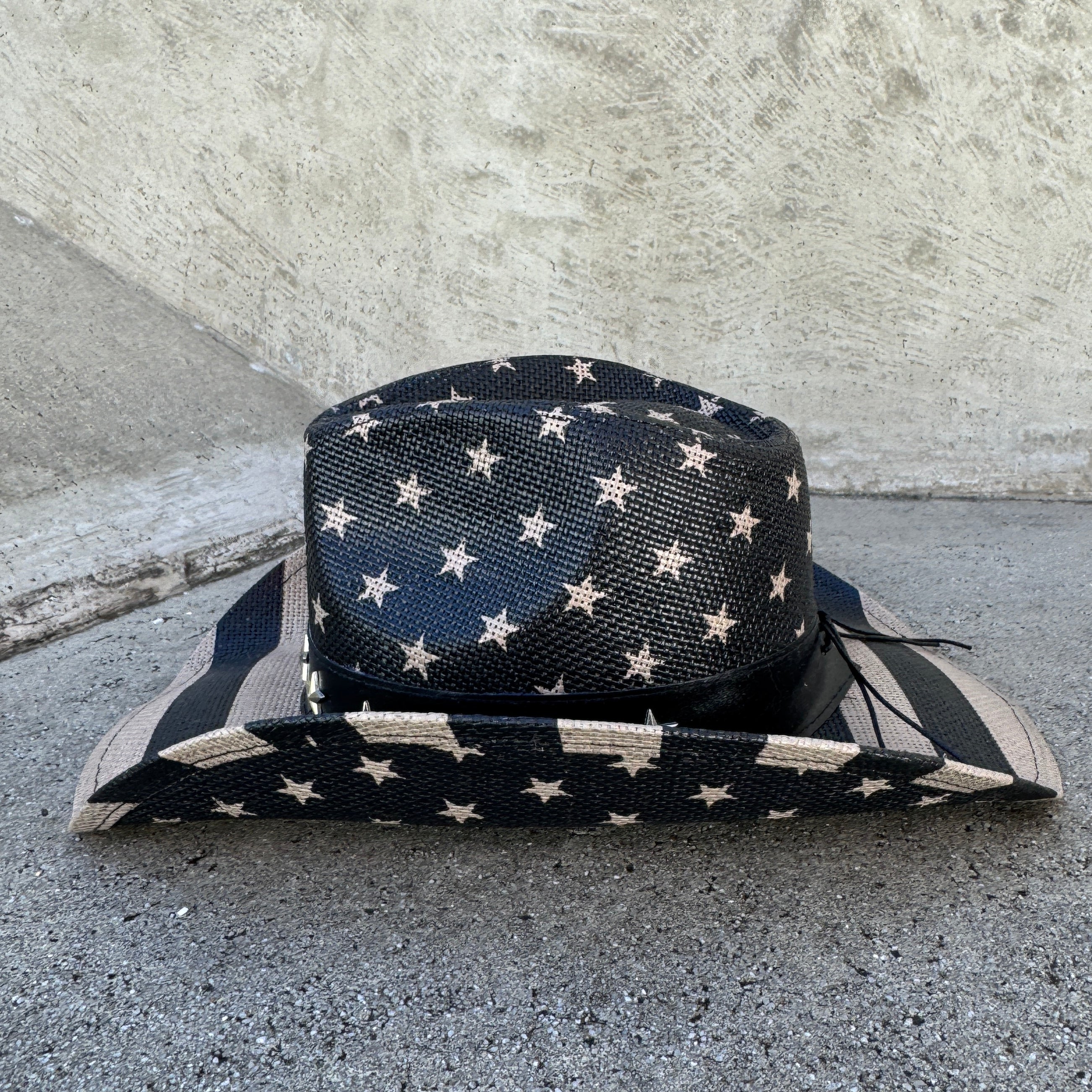 Star Rider Black - Dark-toned Patriotic Cowboy Hat