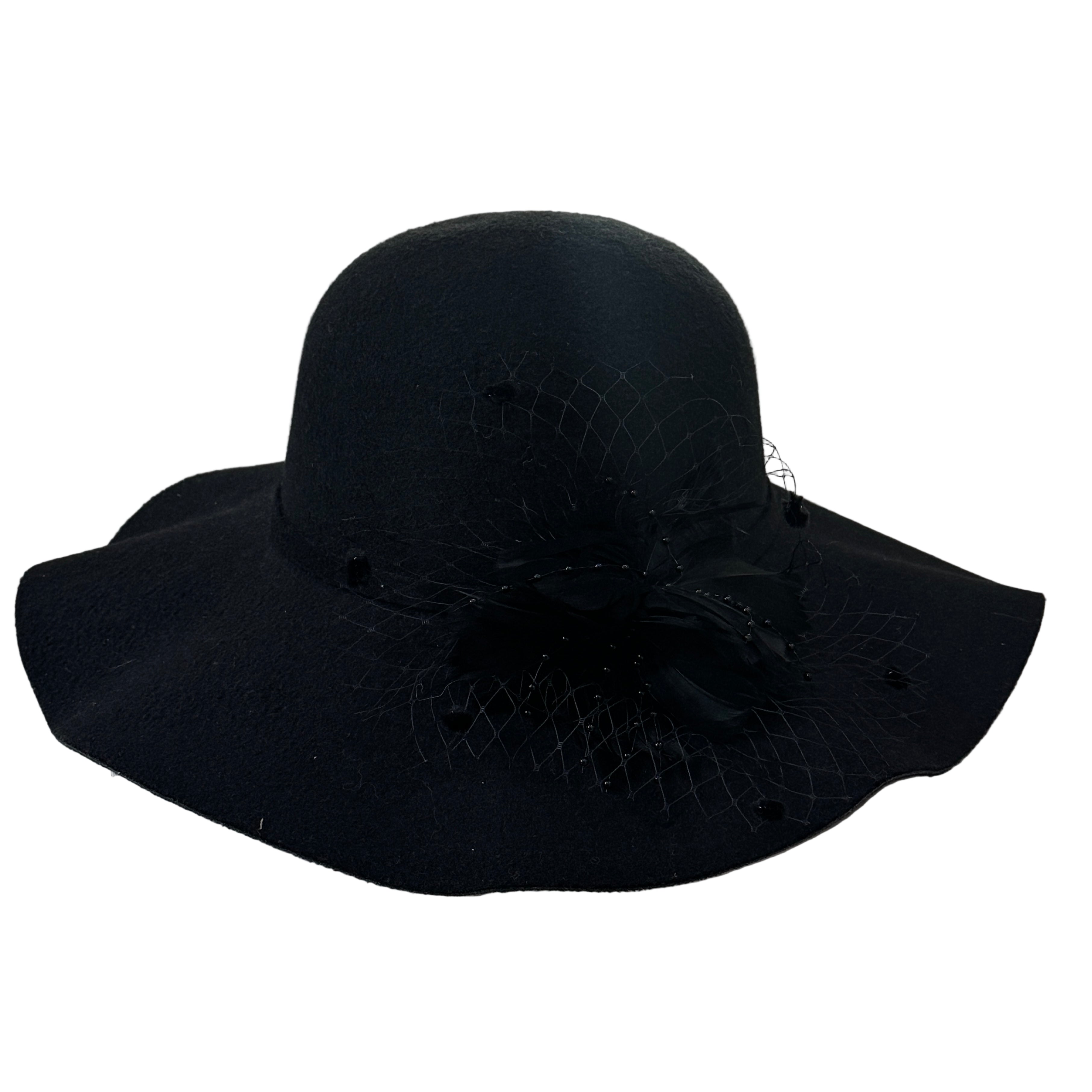 Lore - Black Wool Felt Floppy Hat