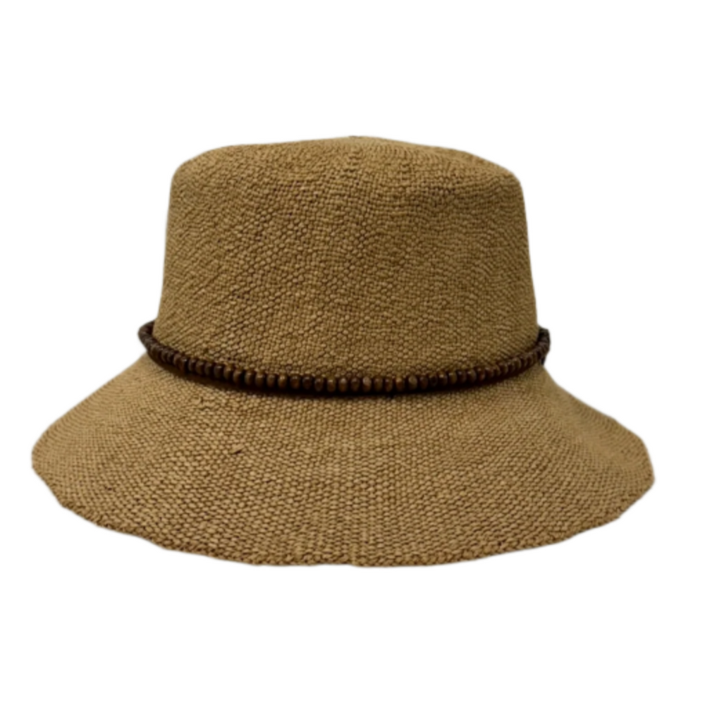 Cora - Beaded Straw Bucket Hat