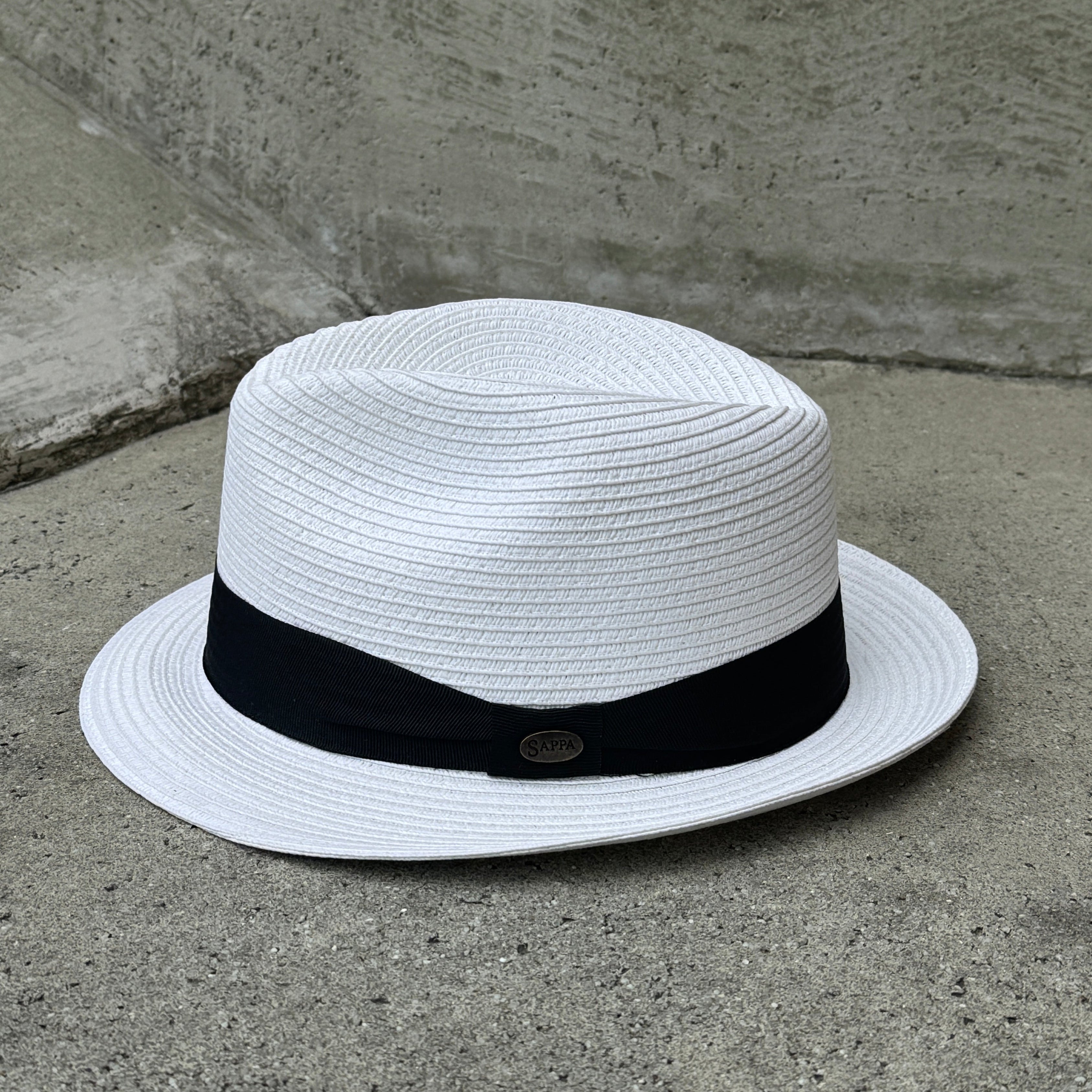 Lira - White Fedora with Black Band