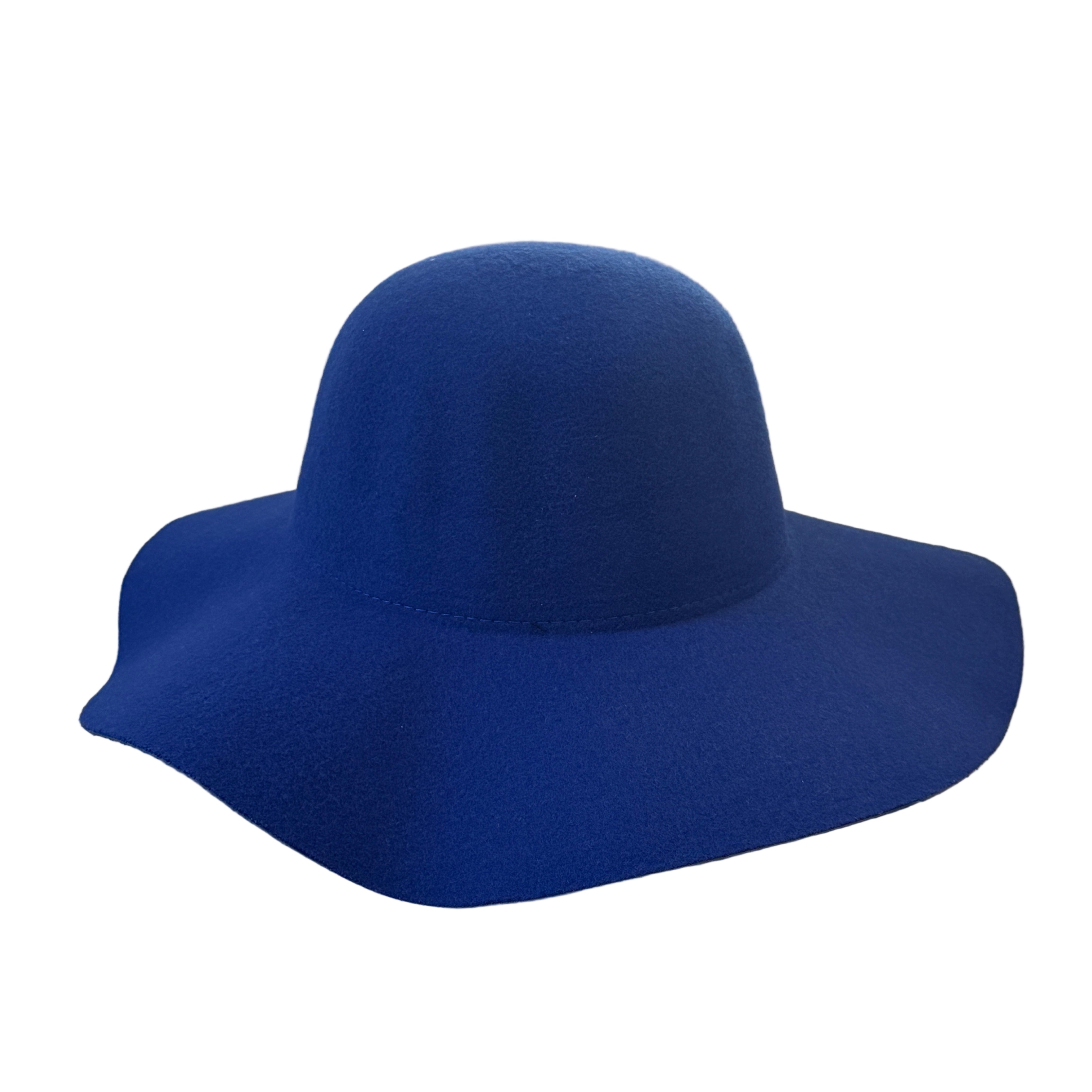 Majo - Blue Felt Floppy Hat