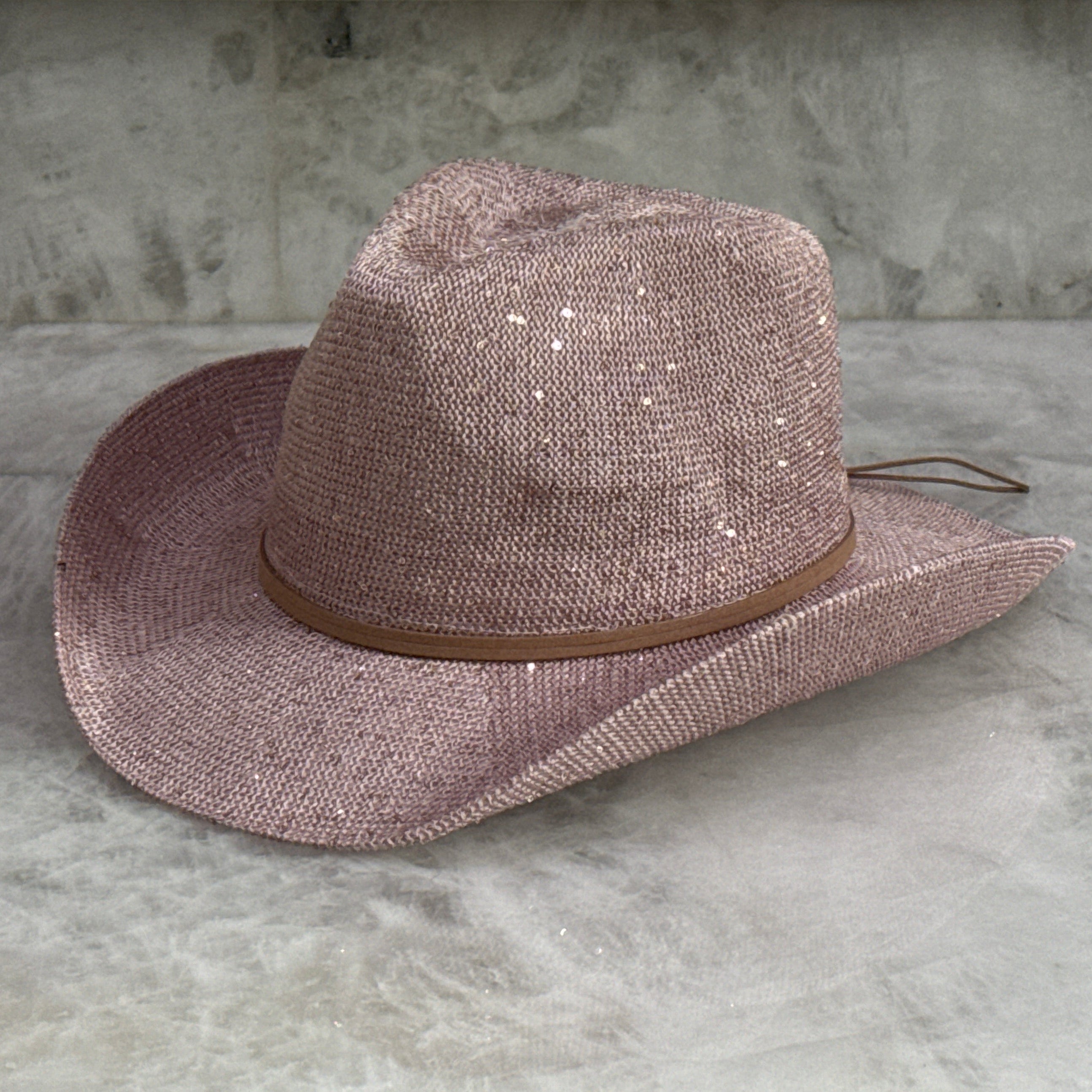 Stella Dusty Pink - Sequin Cowboy Hat