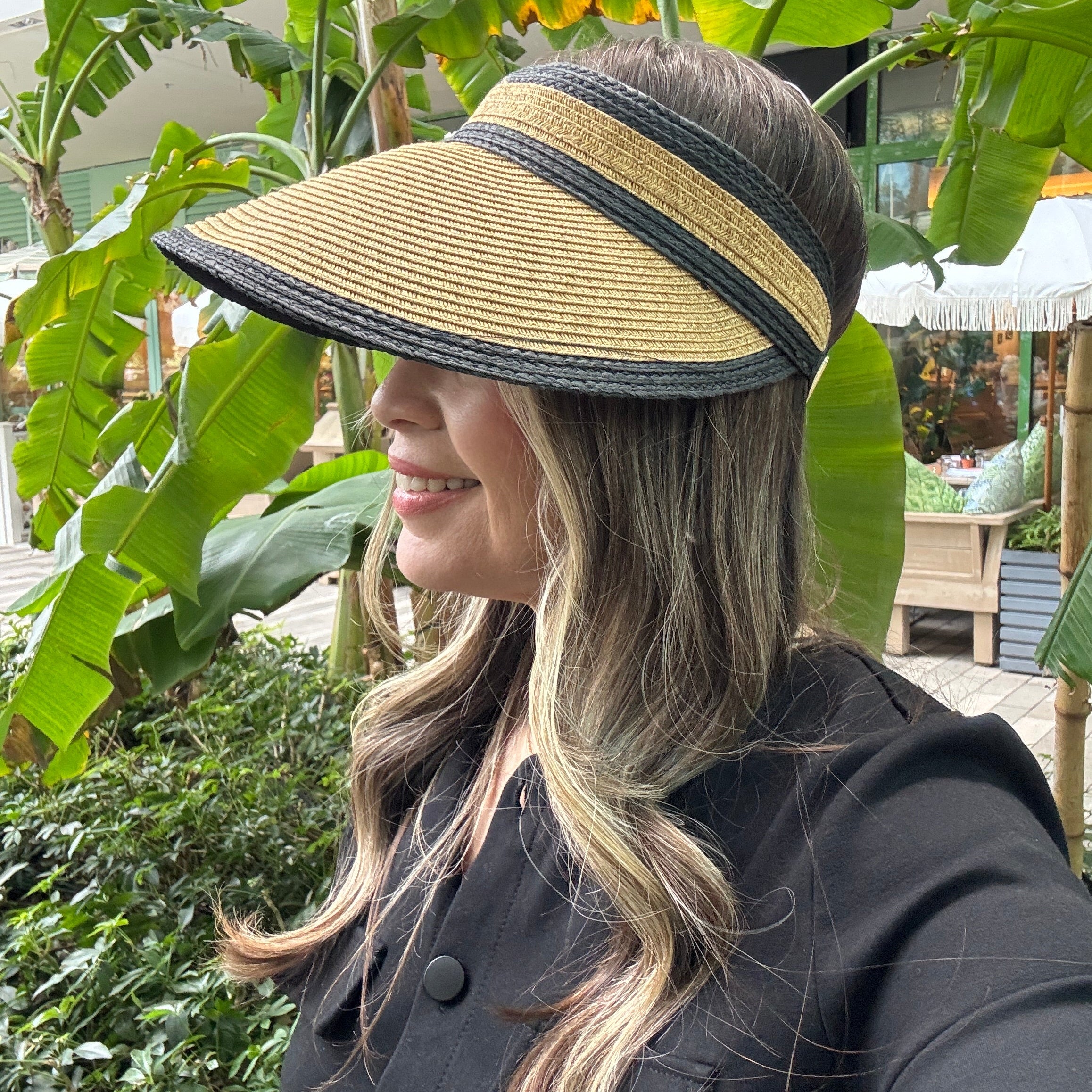 Sparkling Metallic Straw Visor